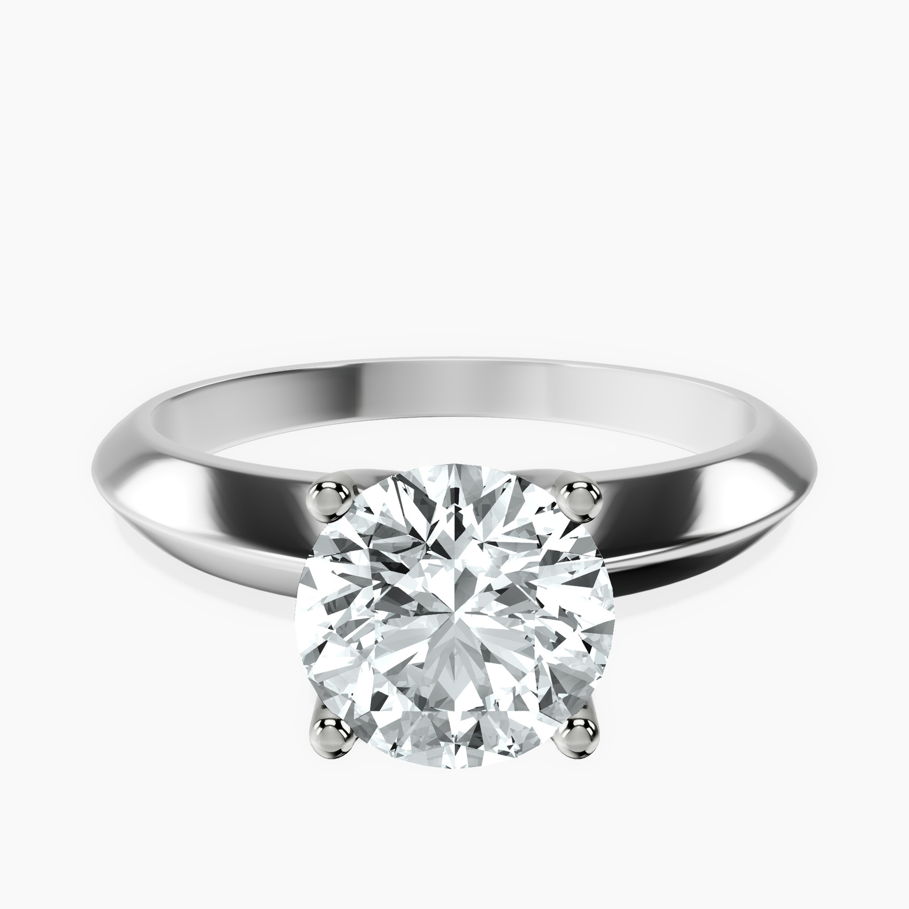 2.82 ct. round Eloise Knife Edge Ring in platinum rtr top