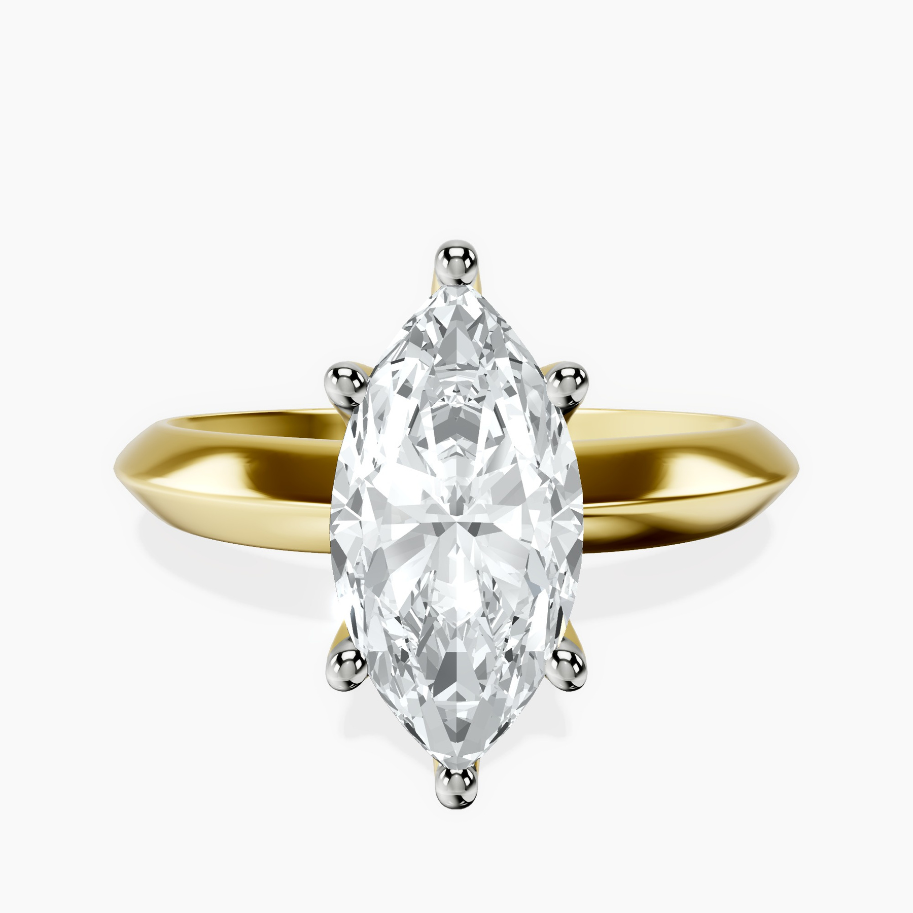 2.73 ct. marquise Eloise Knife Edge Ring in 18kt yellow gold rtr top