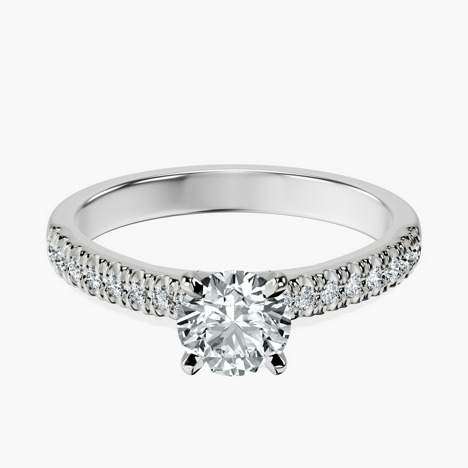 10kt White Gold Amy Tapered Eternity Lab Diamond Ring front image