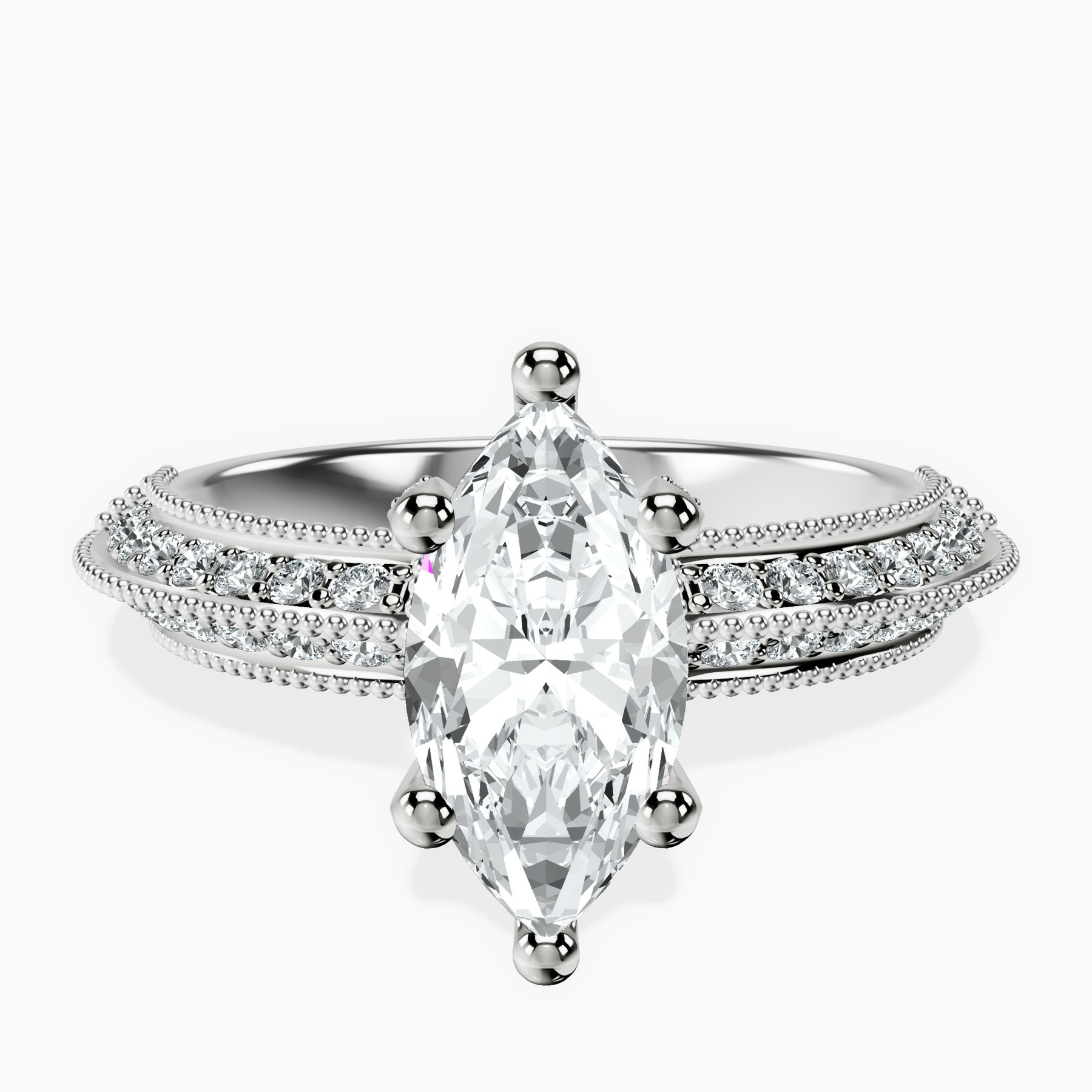 1.39 ct. marquise Dua Knife Edge Ring in platinum rtr top