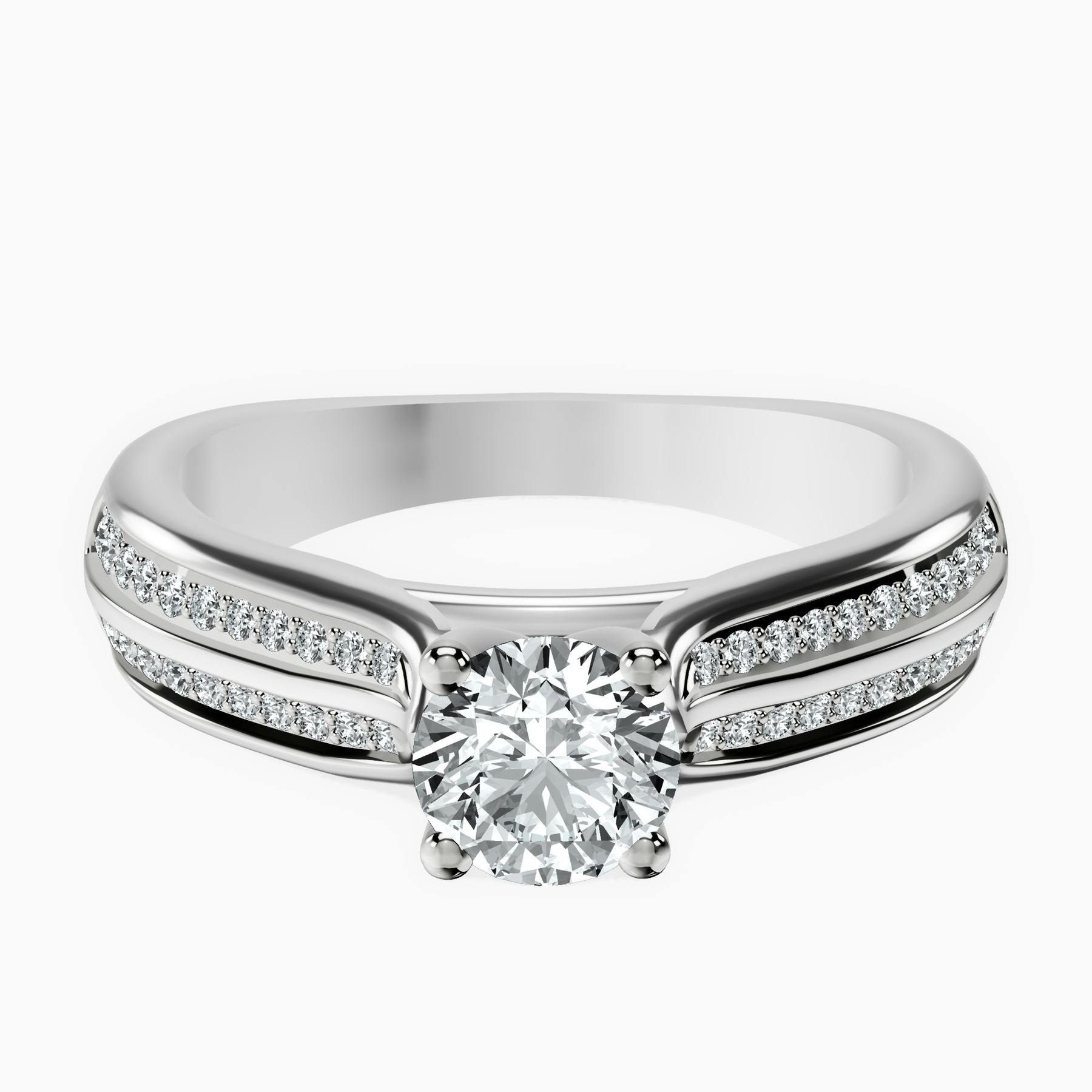 Platinum Sandra Side Stone Lab Diamond Ring front image