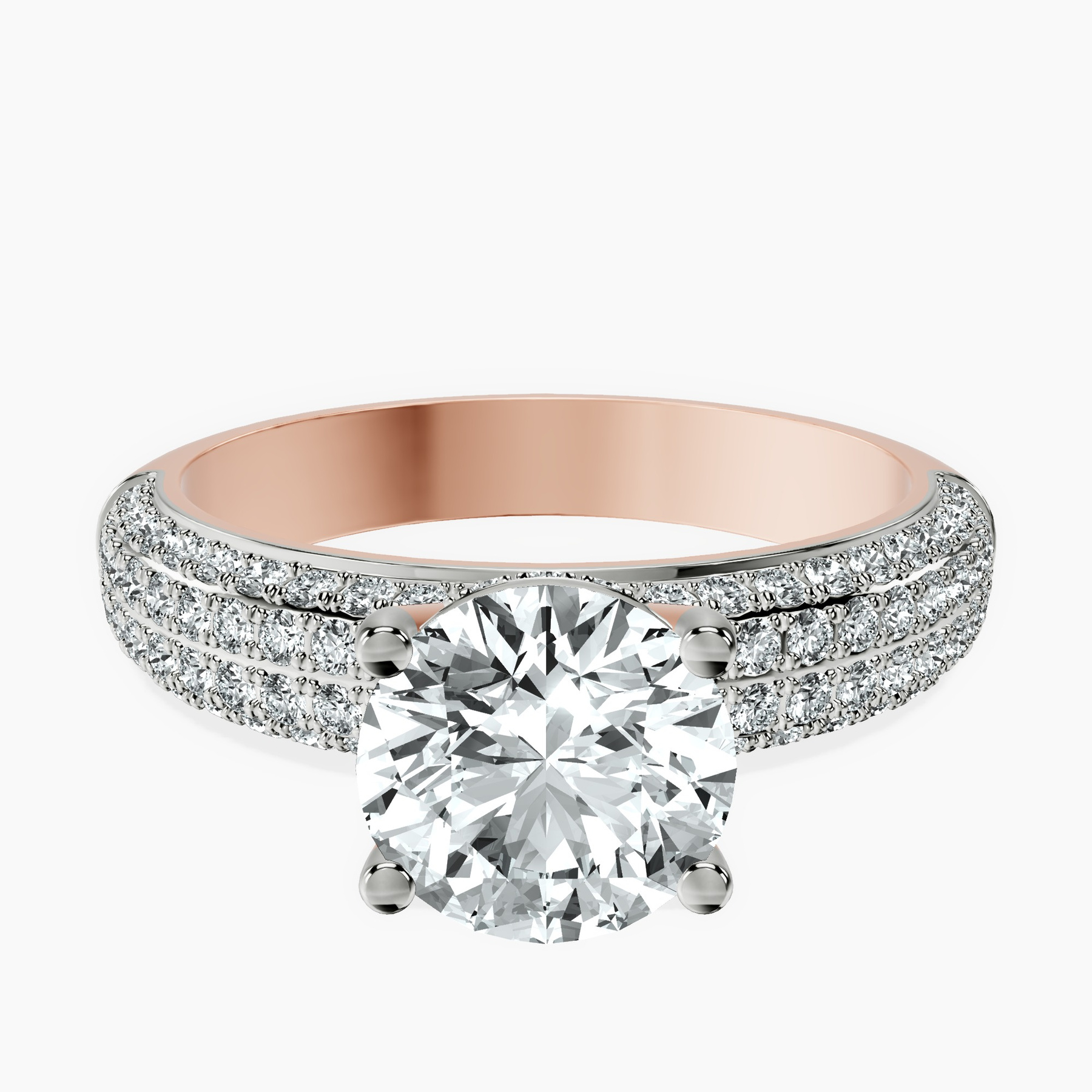 2.82 ct. round Amira Luxe Ring in 18kt rose gold rtr top
