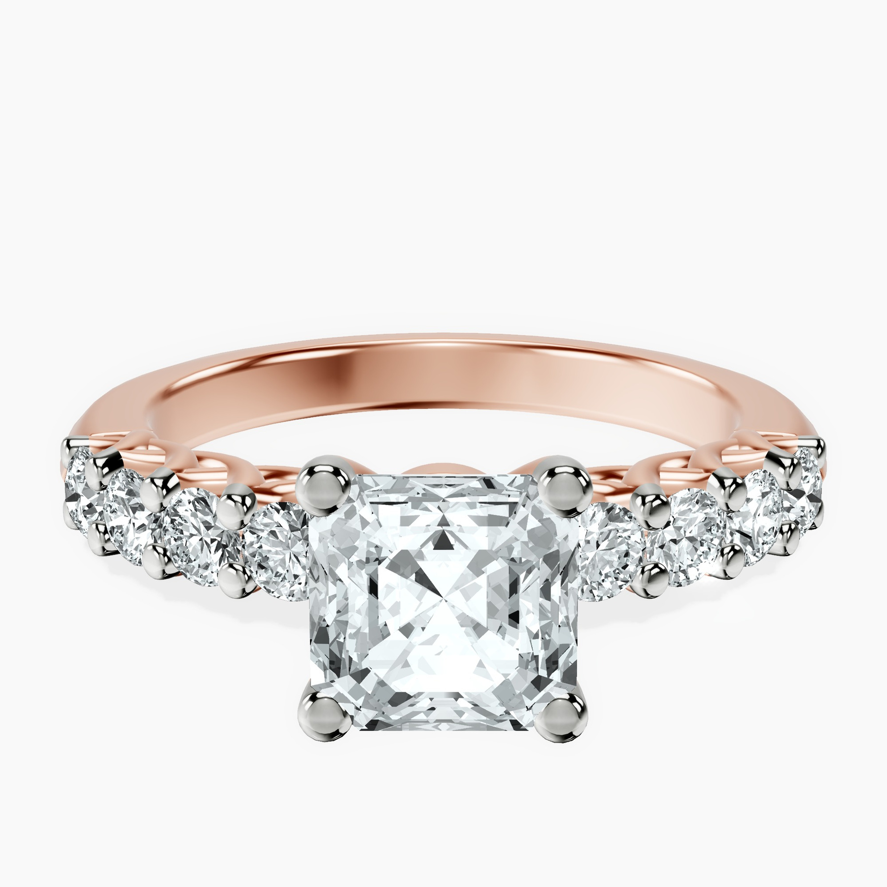 10kt Rose Gold Selena Gomez Entwined Prongs Lab Diamond Ring front image