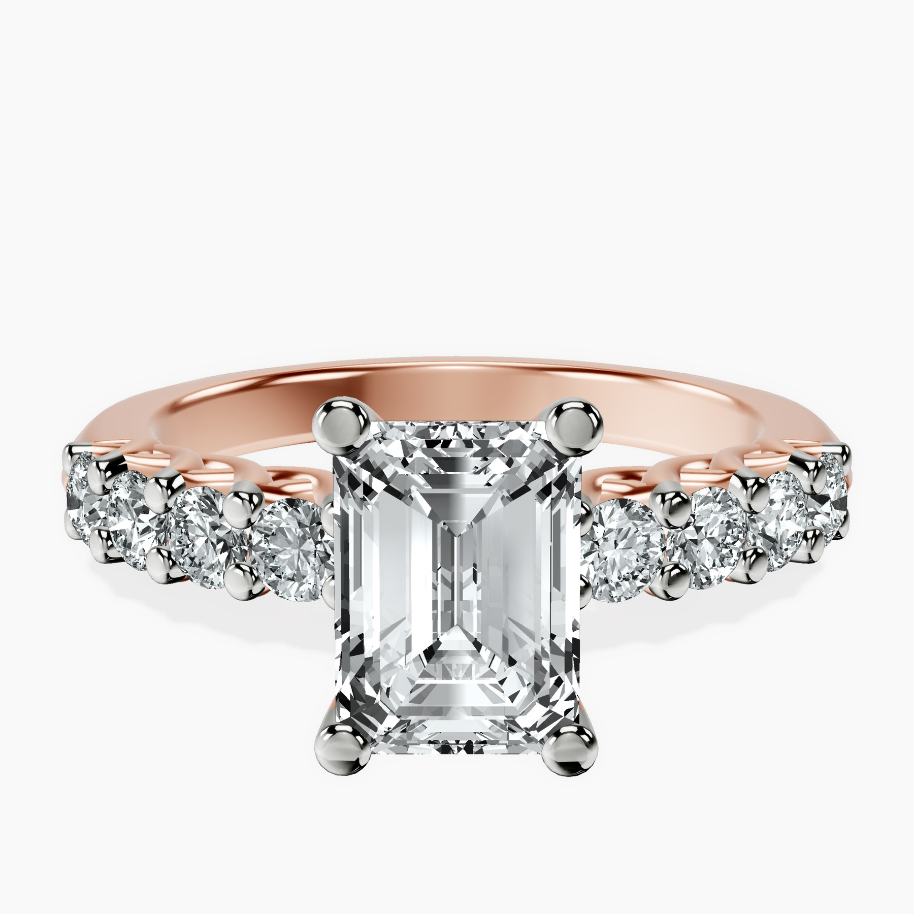 10kt Rose Gold Selena Gomez Entwined Prongs Lab Diamond Ring front image