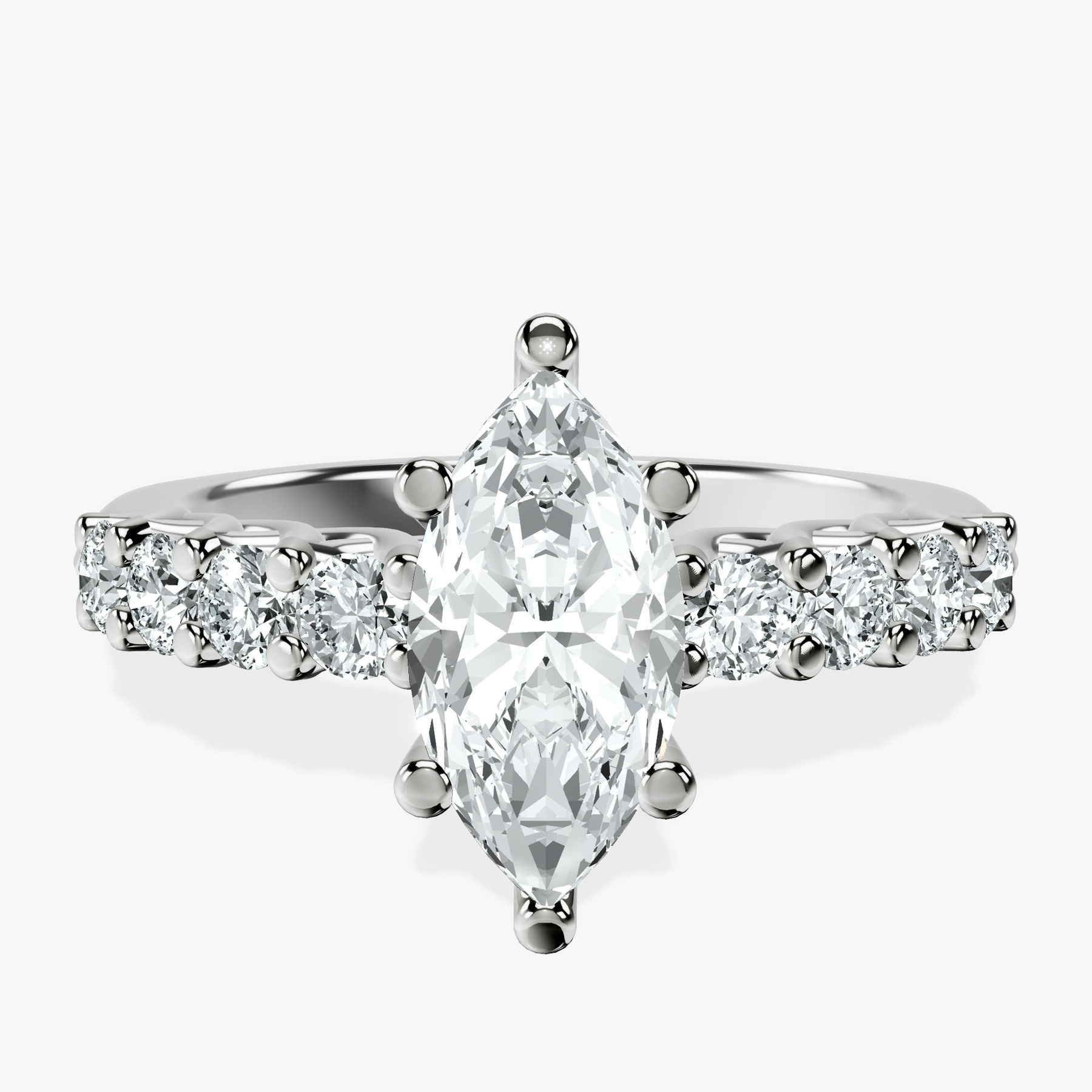 1.39 ct. marquise Selena Gomez Engagement Ring in 10kt white gold rtr top