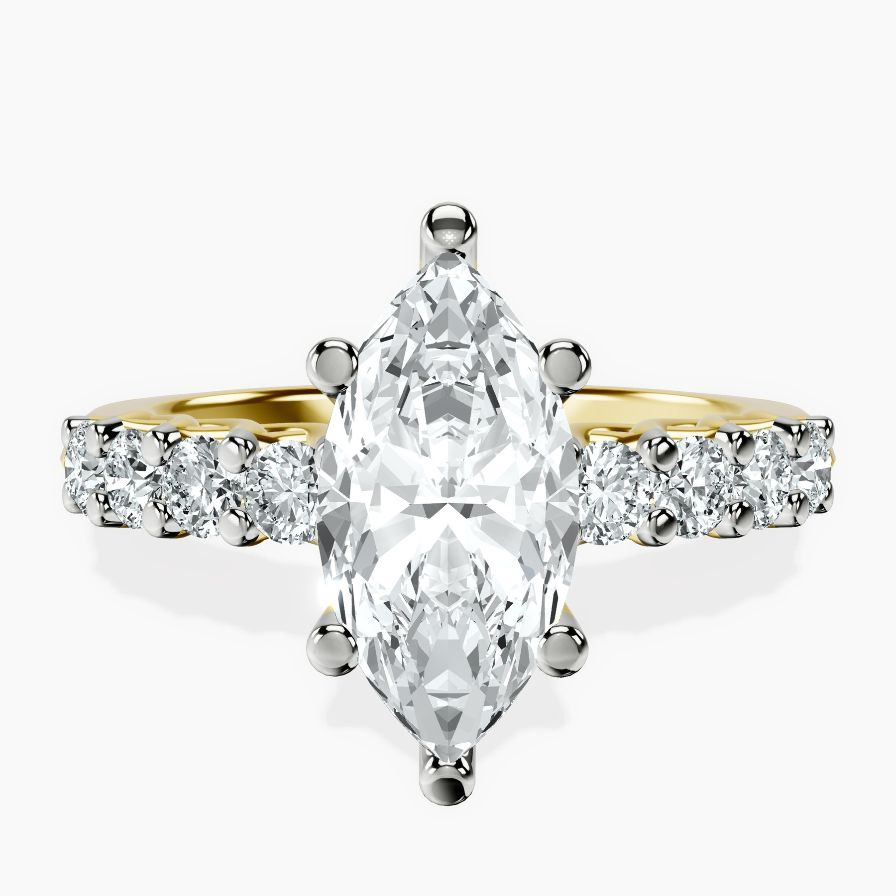 18kt Yellow Gold Selena Gomez Entwined Prongs Lab Diamond Ring front image