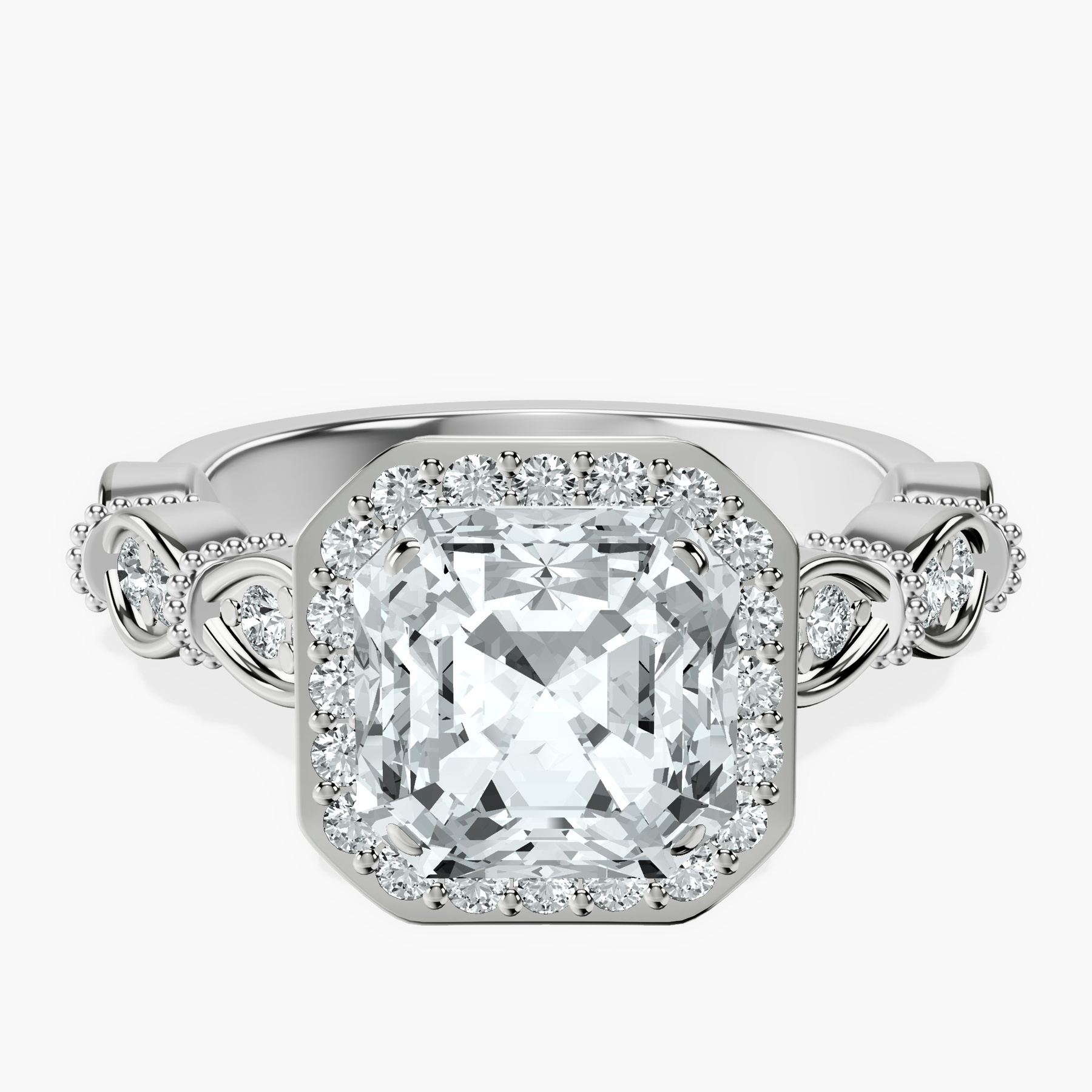 Platinum Micaela Halo Lab Diamond Ring front image