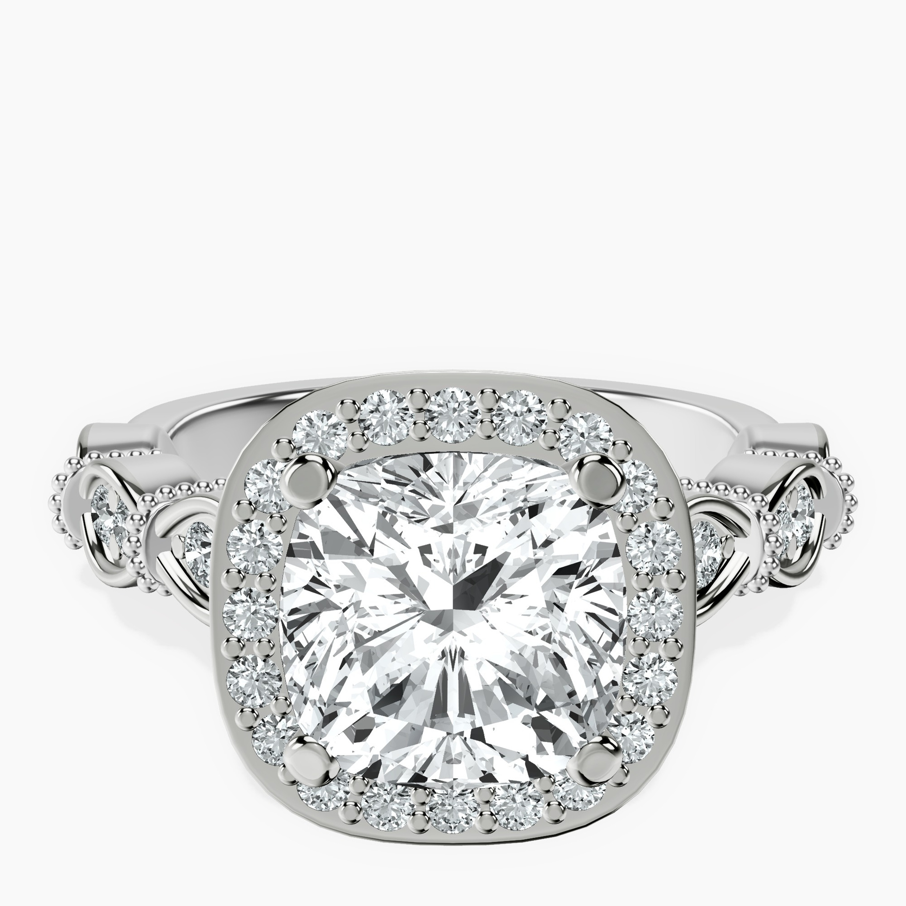 Platinum Micaela Halo Lab Diamond Ring front image