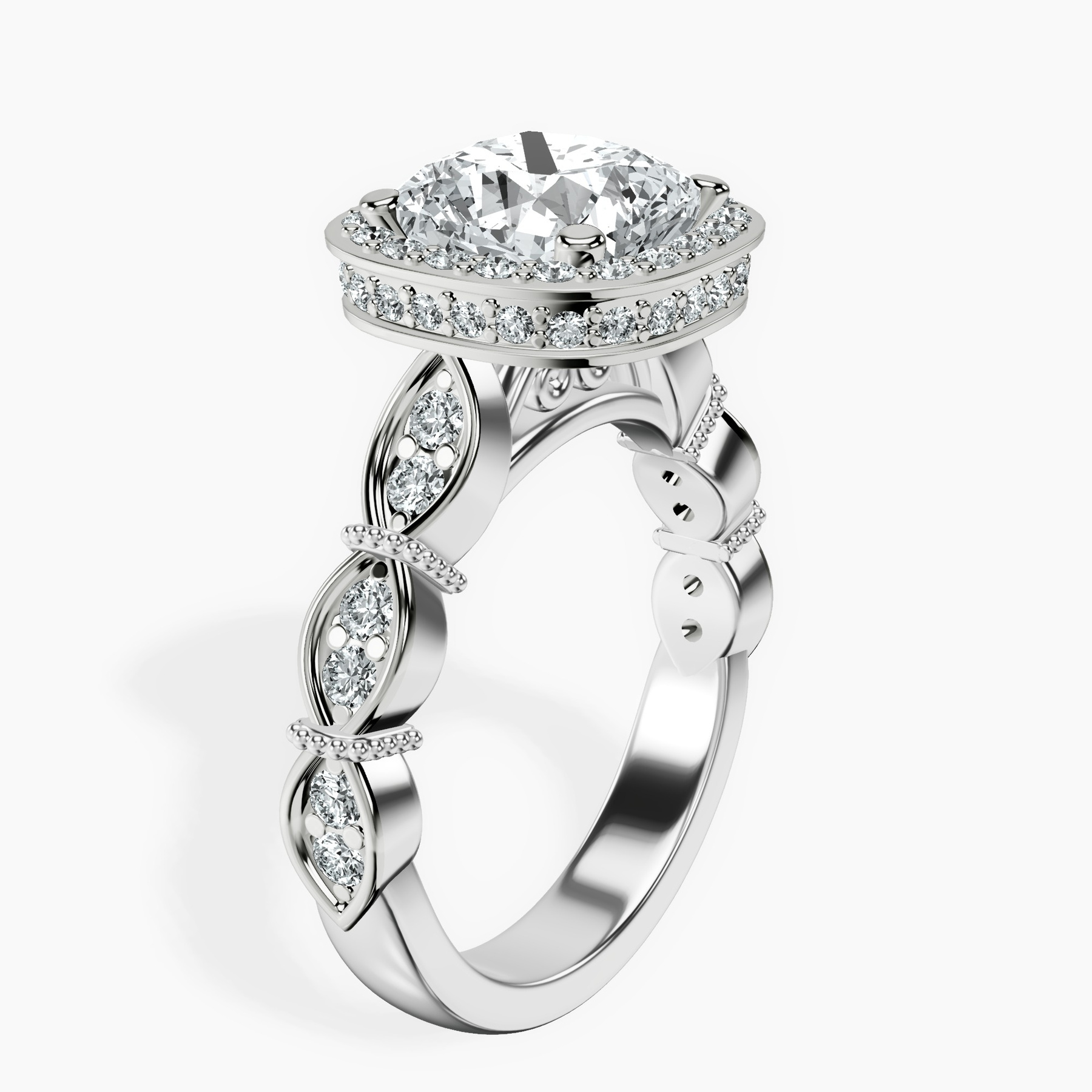 10kt White Gold Micaela Halo Lab Diamond Ring standing product image one