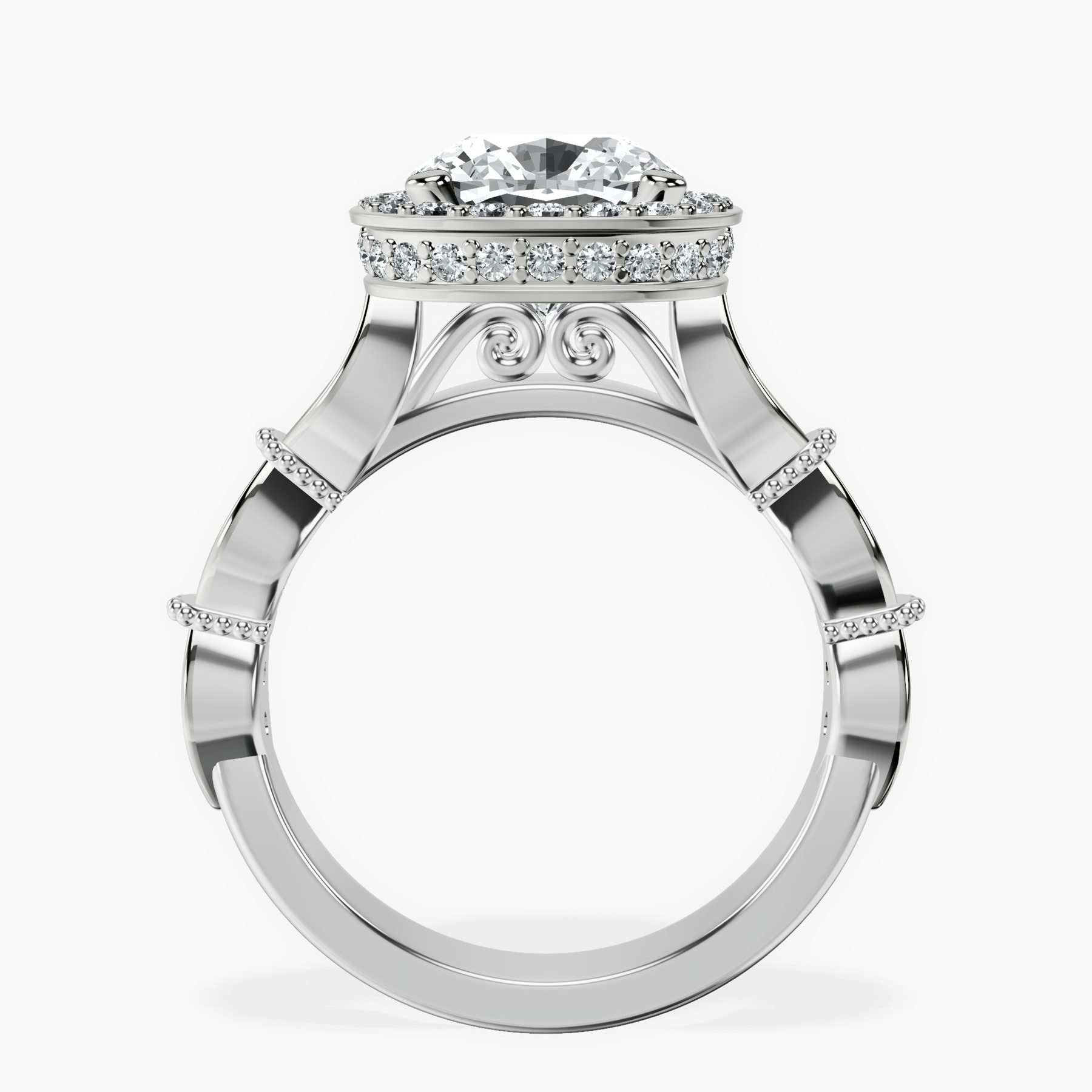 10kt White Gold Micaela Halo Lab Diamond Ring side right image one