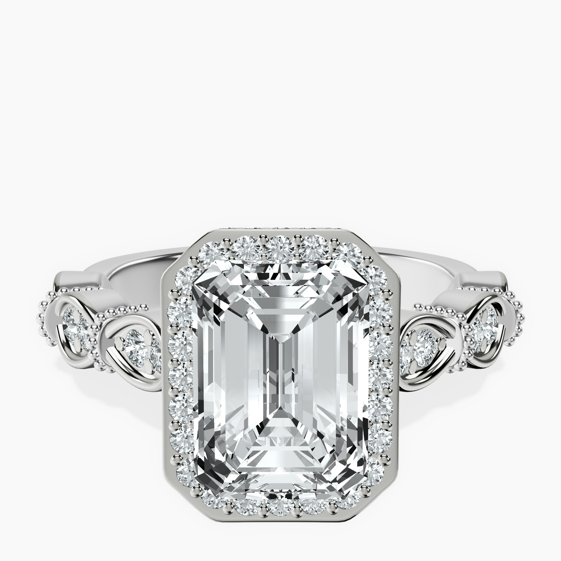 Platinum Micaela Halo Lab Diamond Ring front image