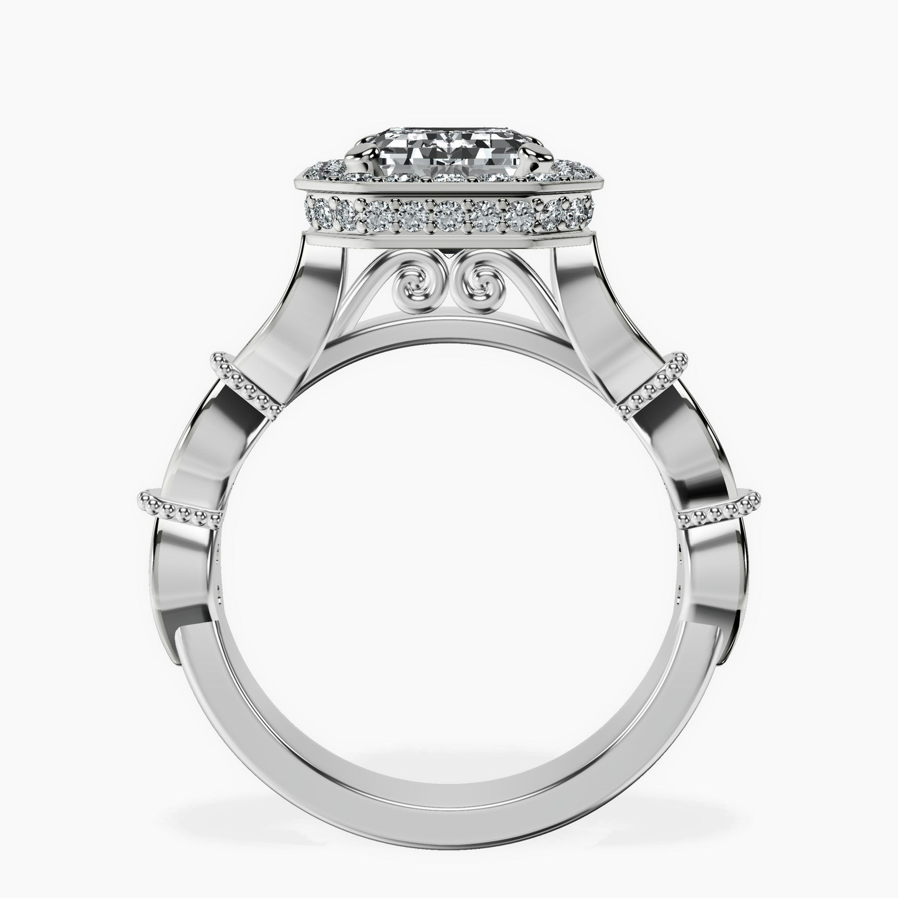 10kt White Gold Micaela Halo Lab Diamond Ring side right image one