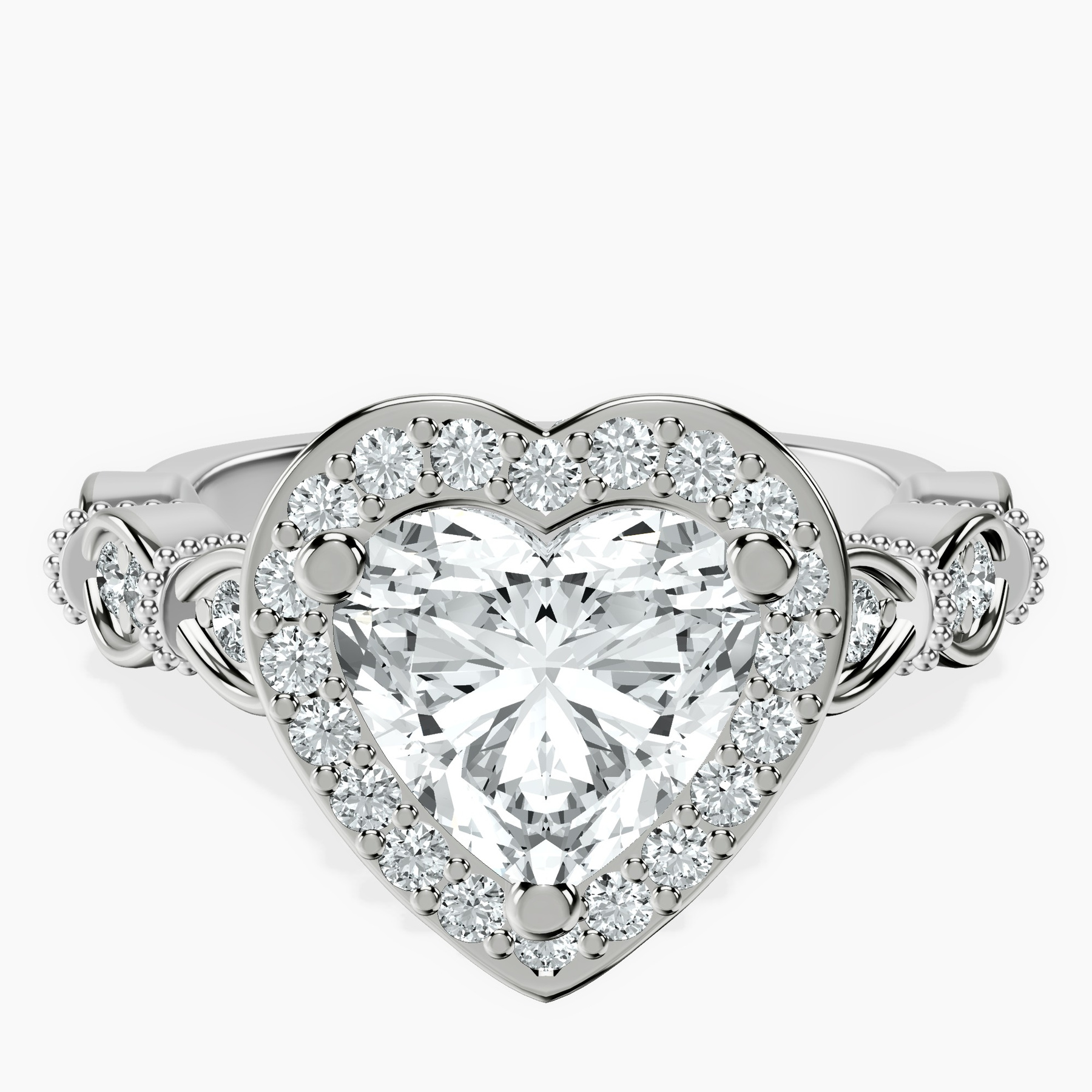 Platinum Micaela Halo Lab Diamond Ring front image