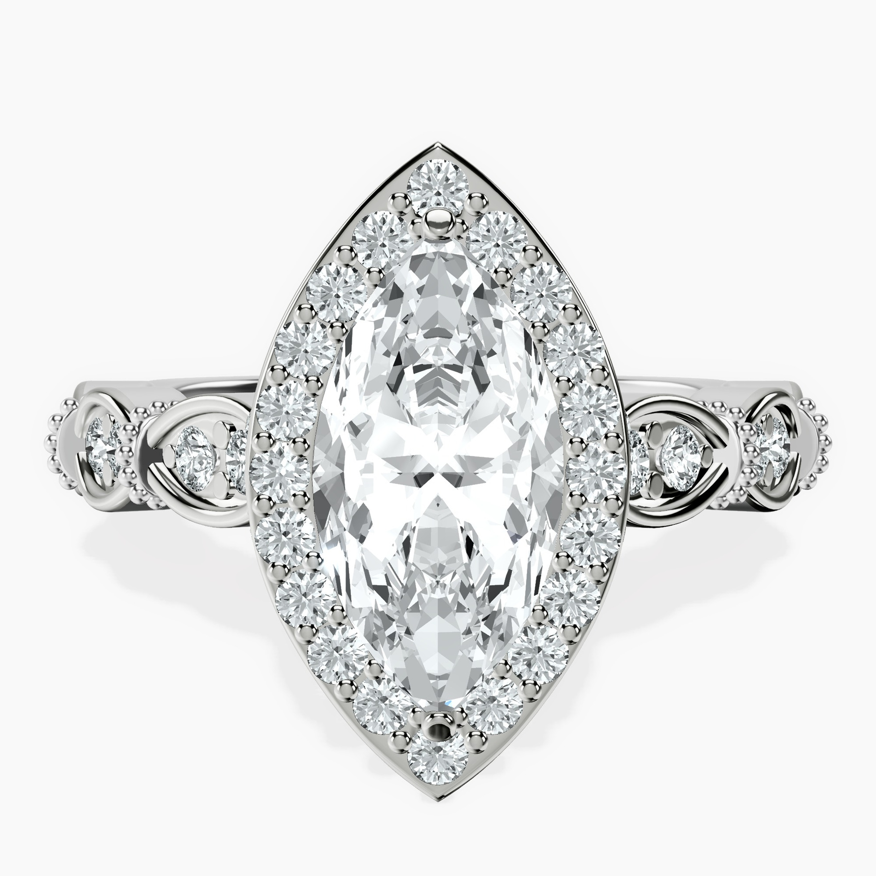 Platinum Micaela Halo Lab Diamond Ring front image