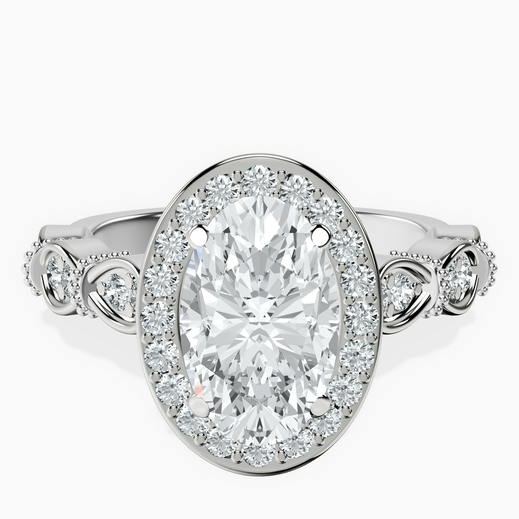 Platinum Micaela Halo Lab Diamond Ring front image