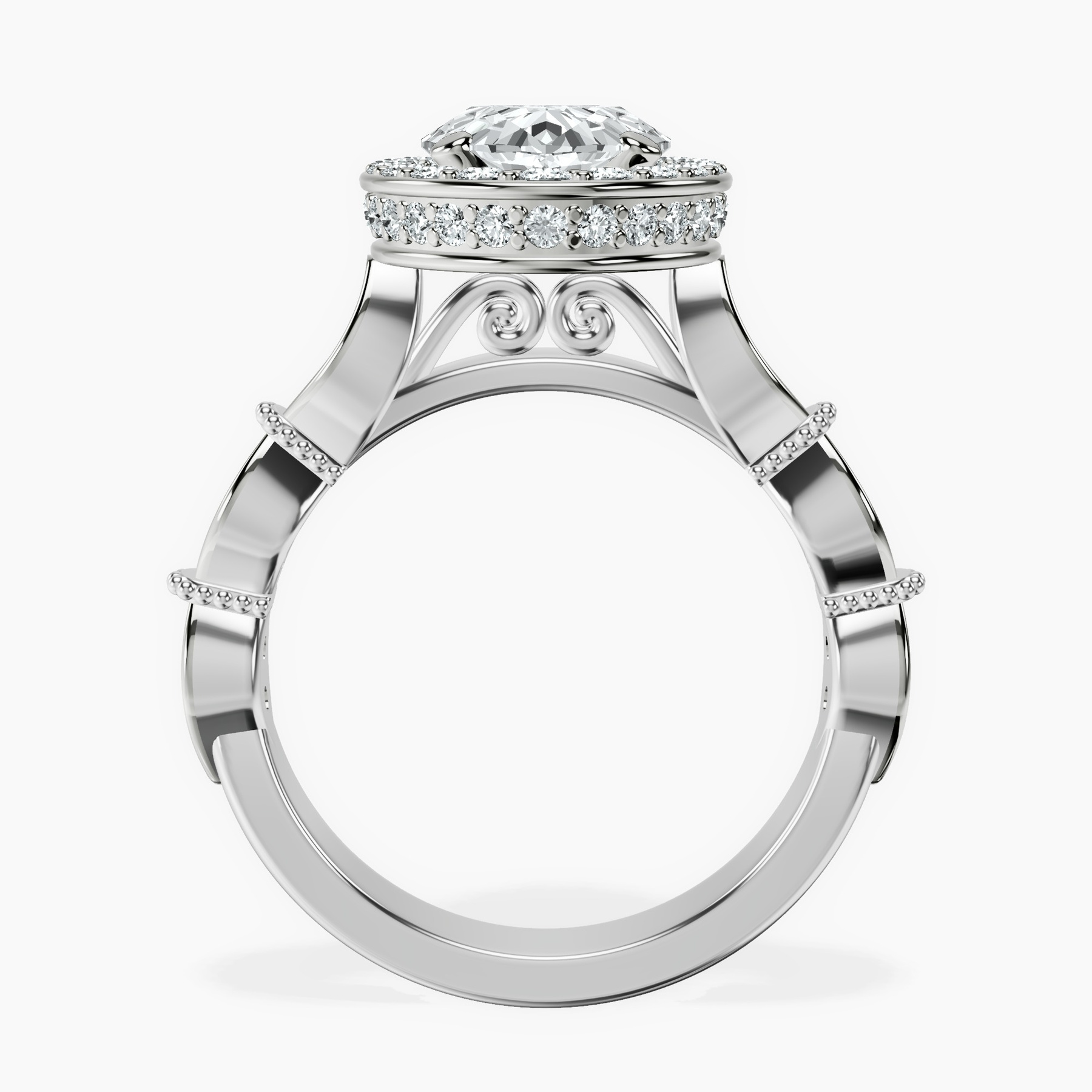 10kt White Gold Micaela Halo Lab Diamond Ring side right image one
