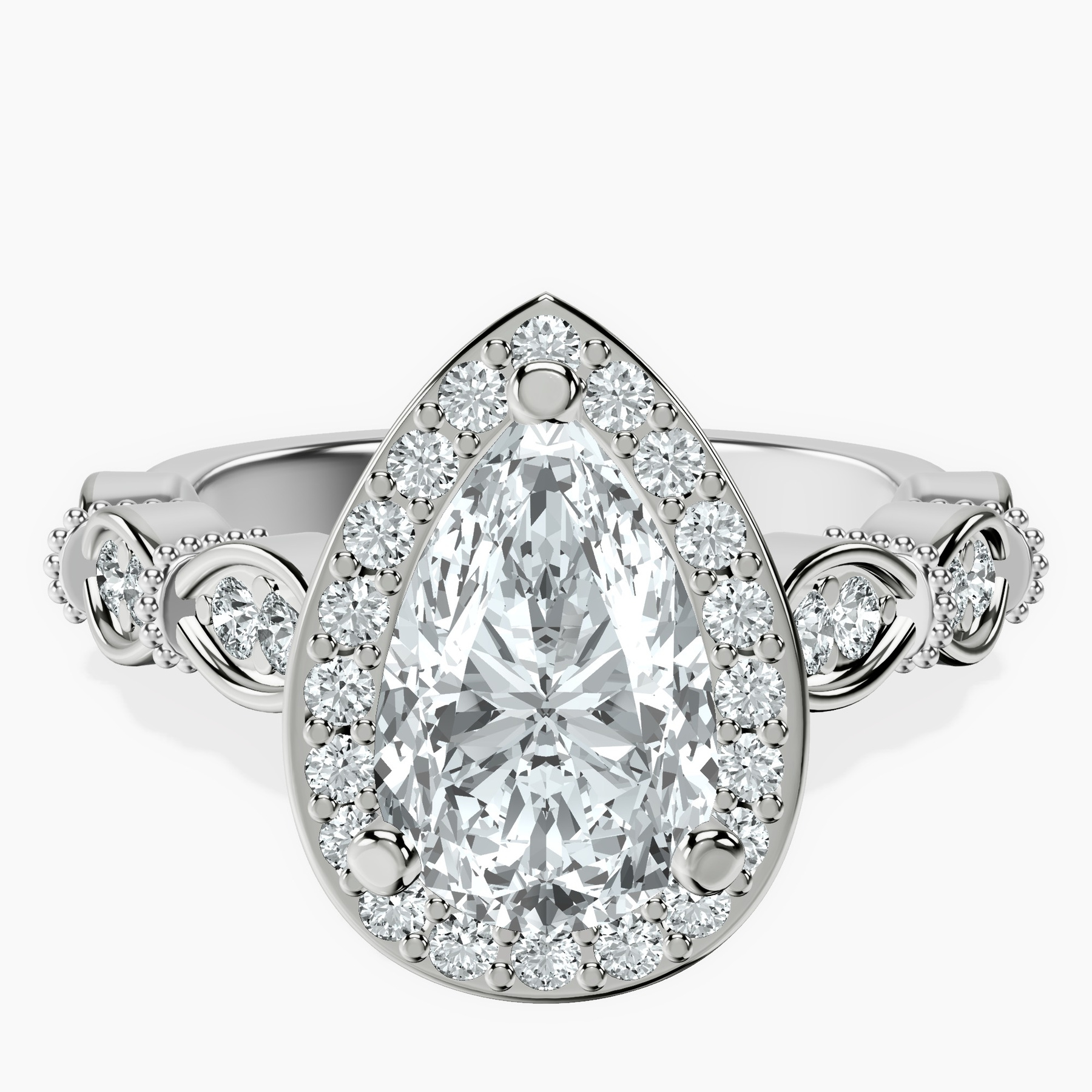 Platinum Micaela Halo Lab Diamond Ring front image