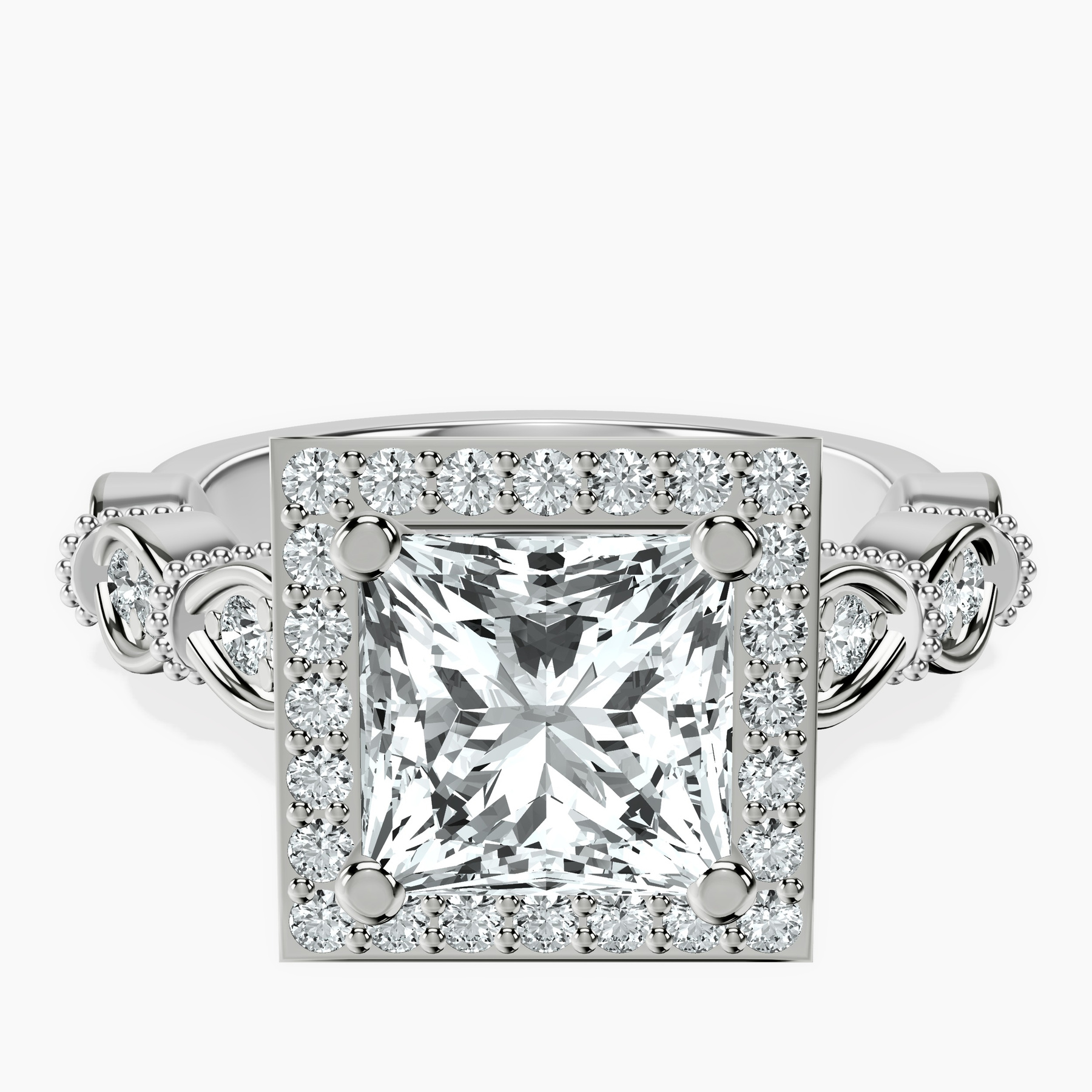 Platinum Micaela Halo Lab Diamond Ring front image