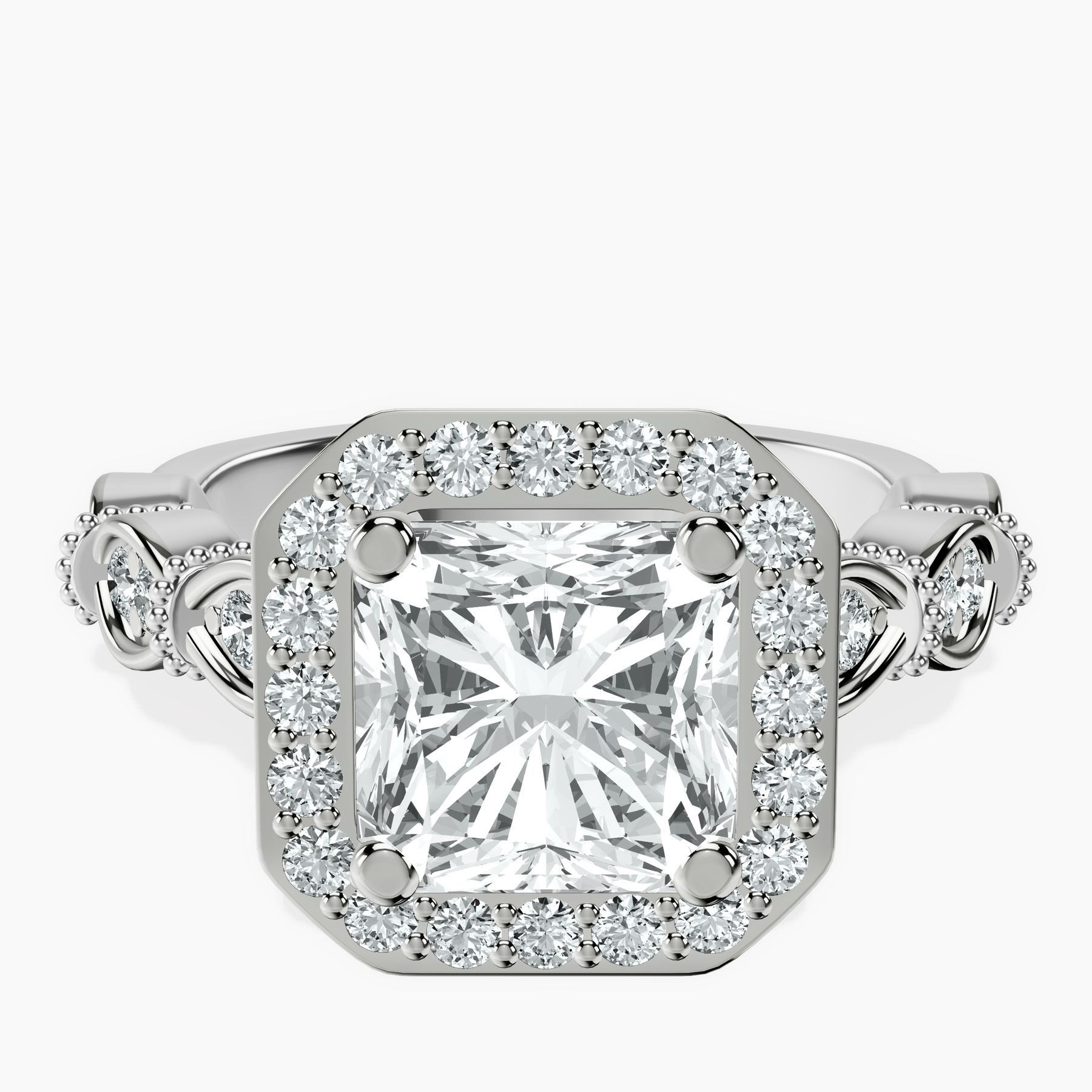 Platinum Micaela Halo Lab Diamond Ring front image