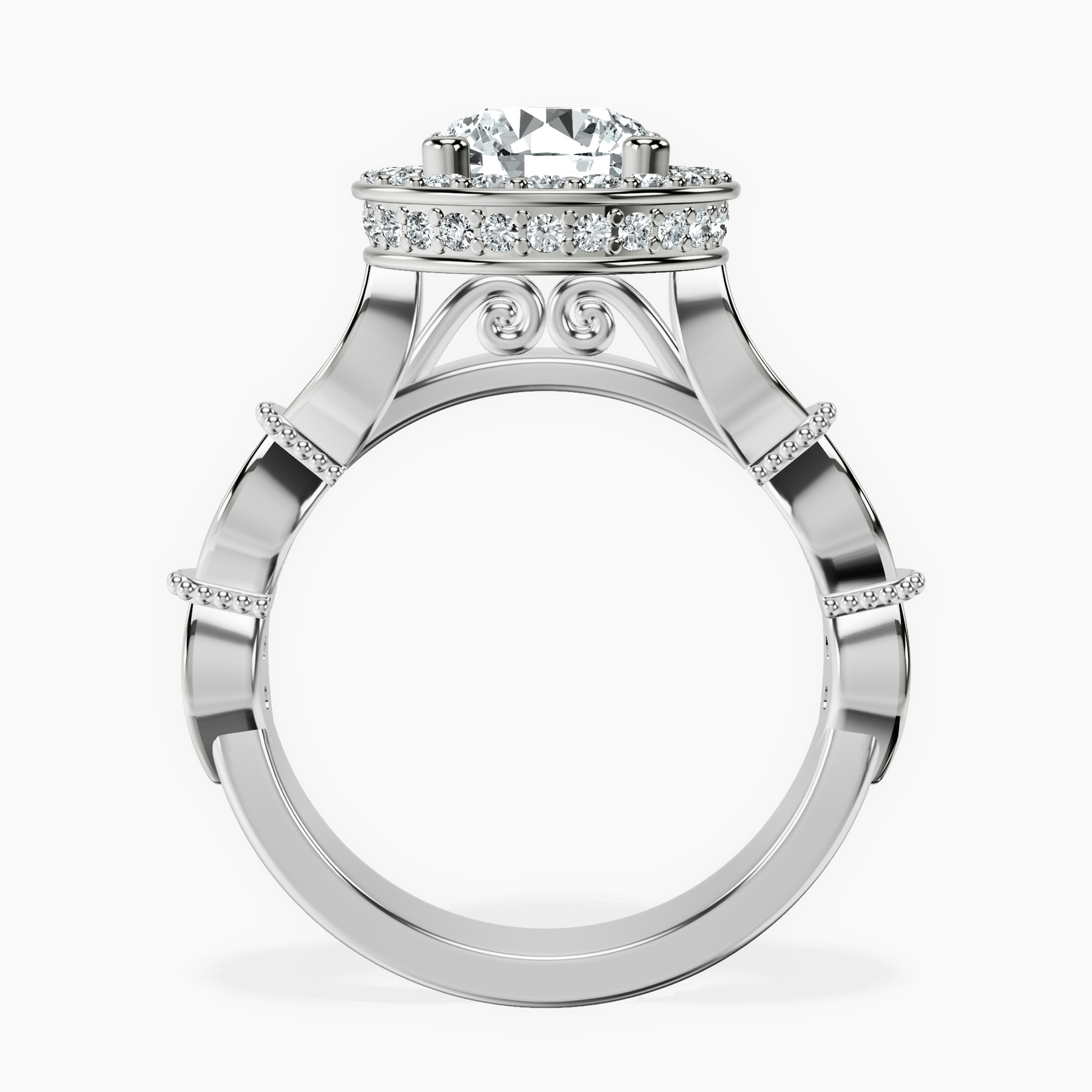10kt White Gold Micaela Halo Lab Diamond Ring side right image one