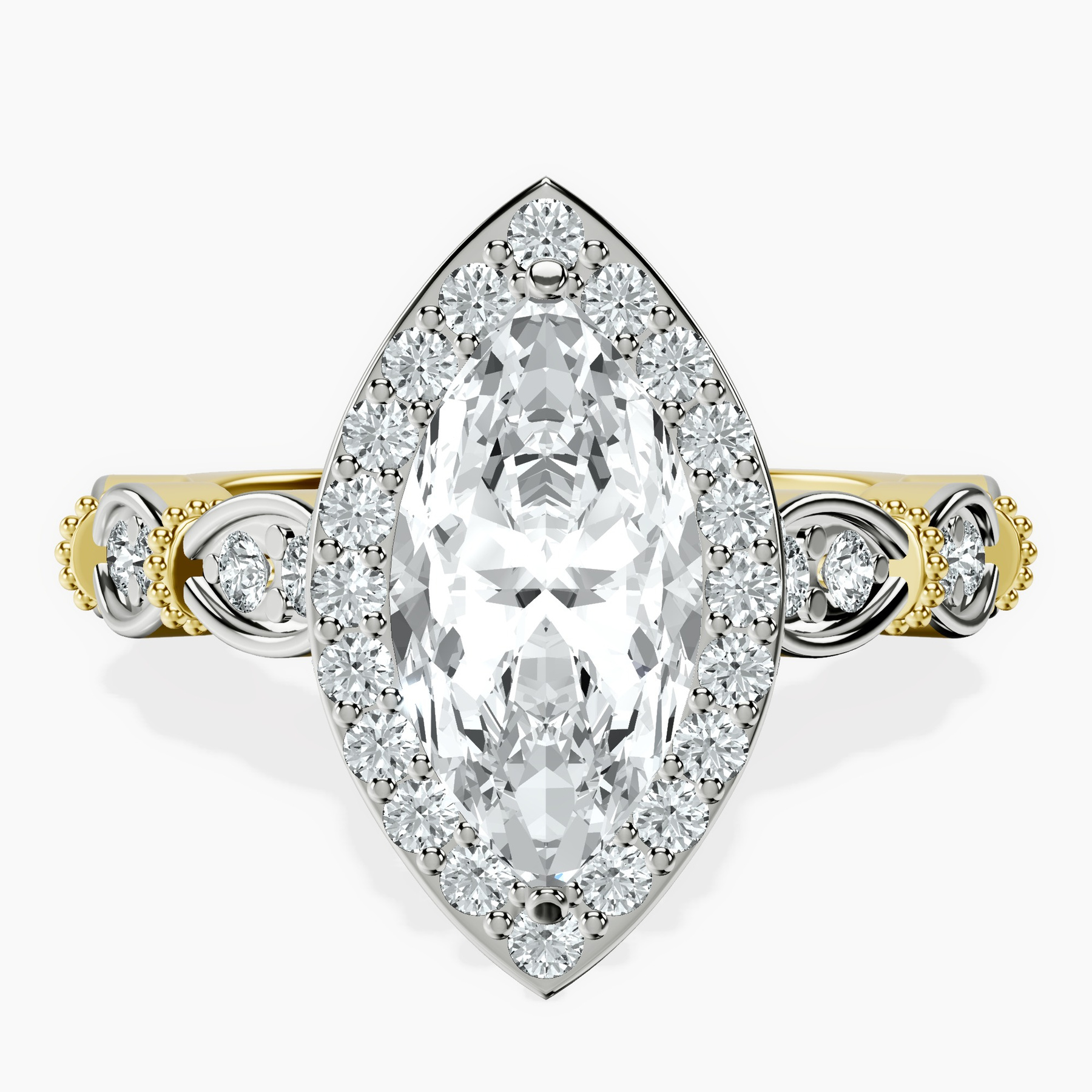 14kt Yellow Gold Micaela Halo Lab Diamond Ring front image