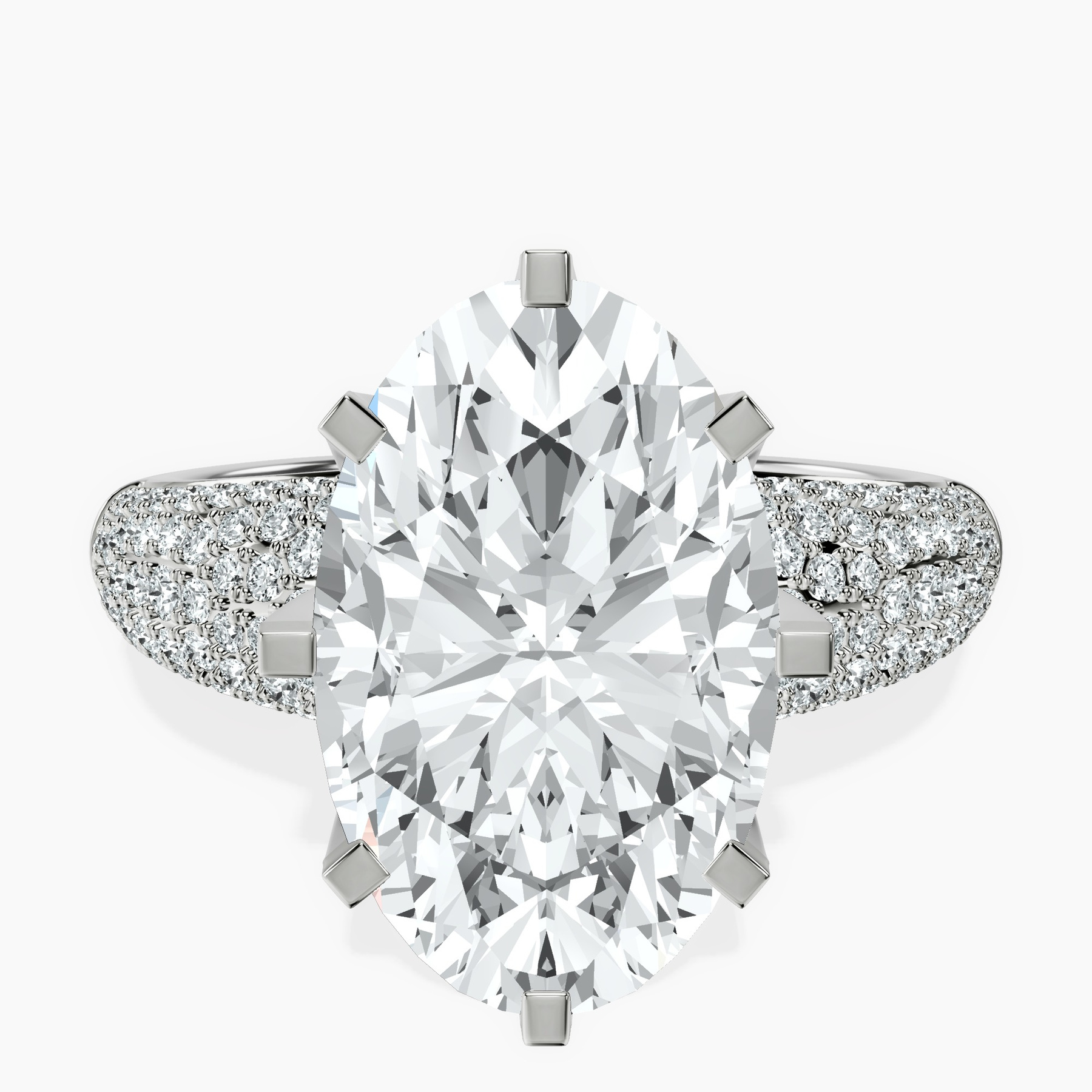 2.99 ct. oval Titania Luxe Ring in 18kt white gold rtr top