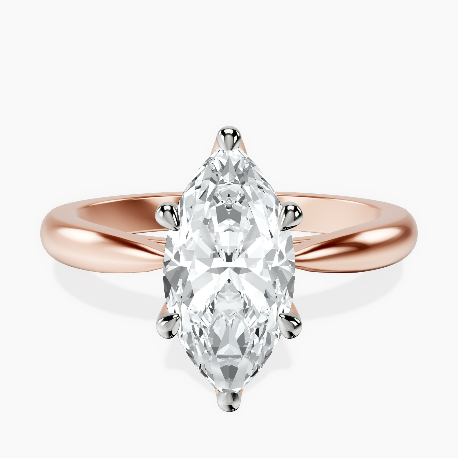 1.39 ct. marquise Azalea Solitaire Ring in 10kt rose gold rtr top