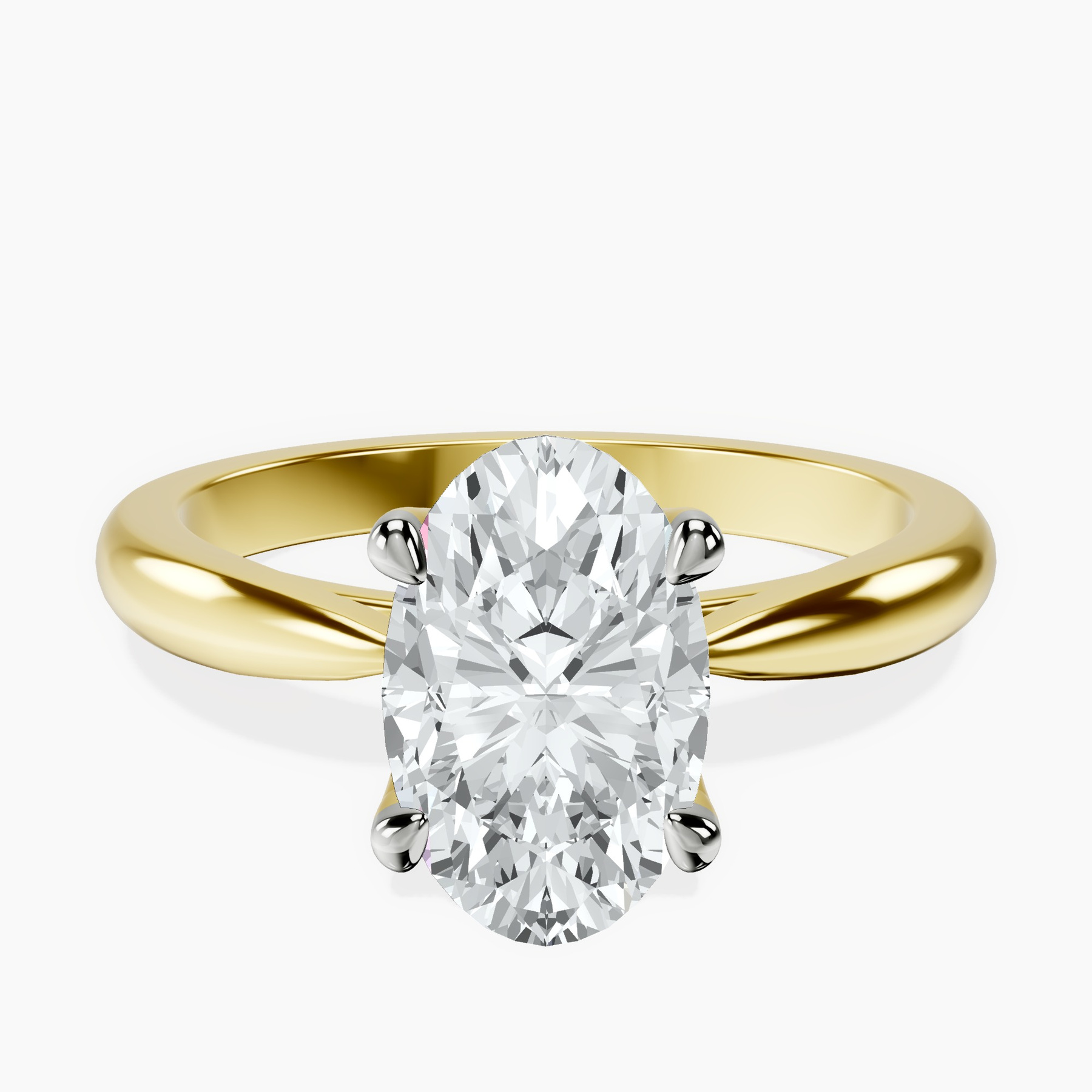 2.06 ct. oval Azalea Solitaire Ring in 10kt yellow gold rtr top