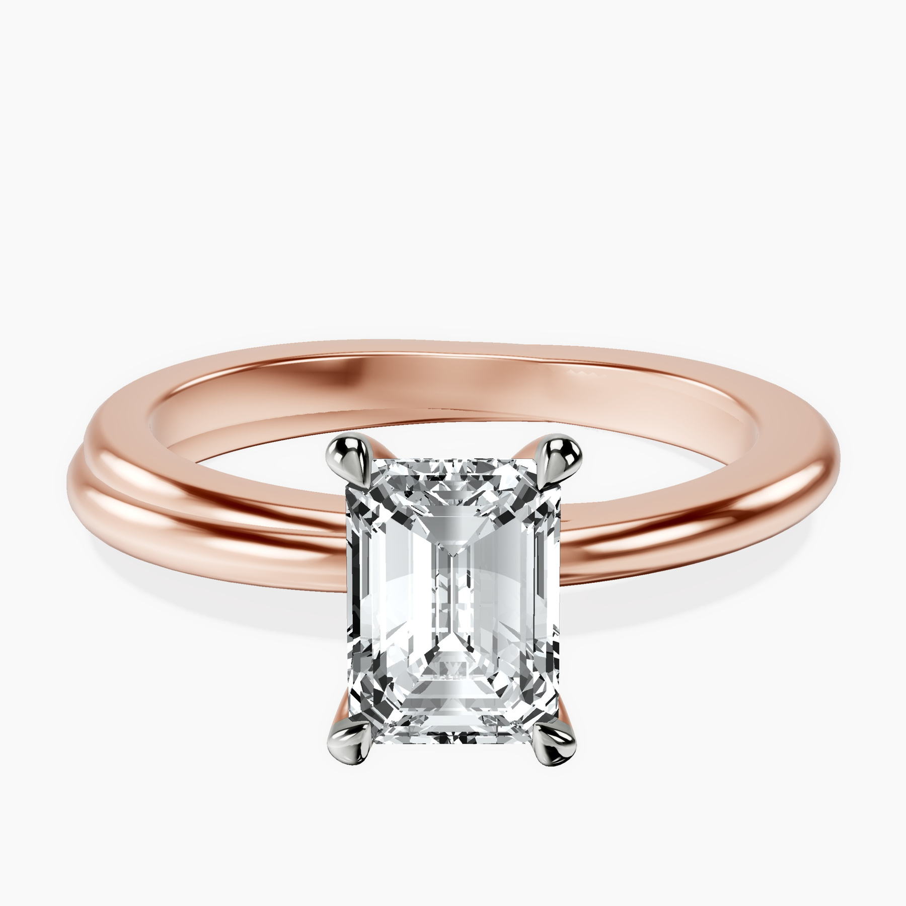 1.38 ct. emerald Juniper Solitaire Ring in 10kt rose gold rtr top