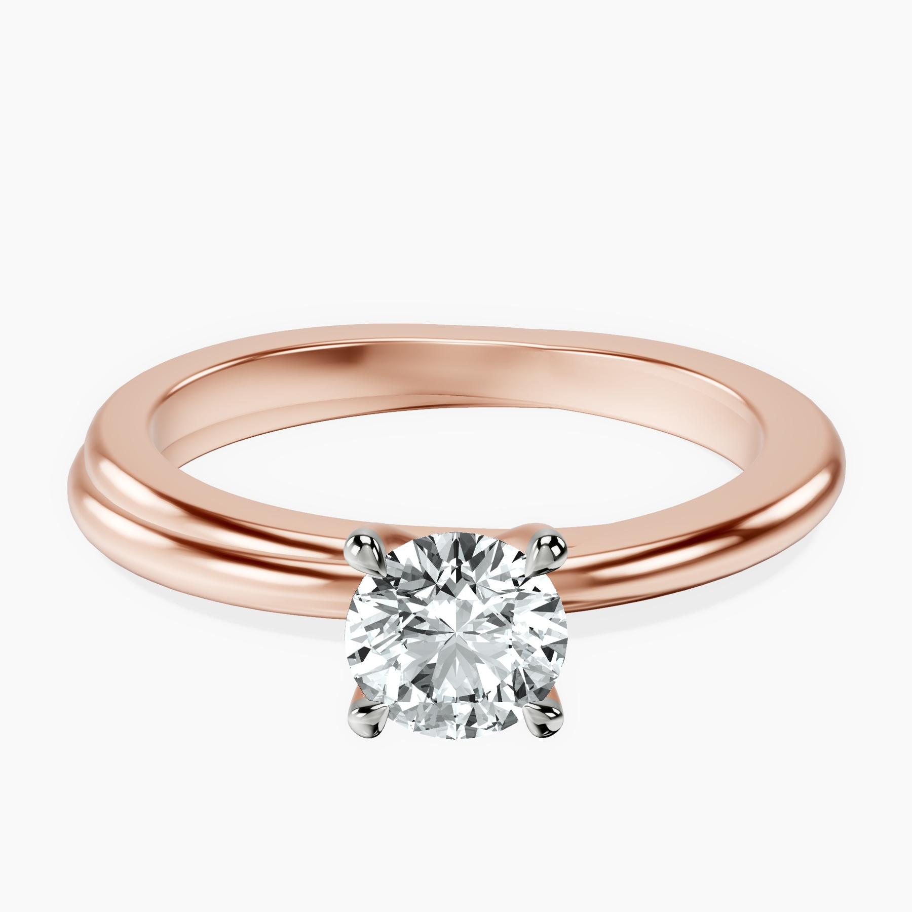 10kt Rose Gold Juniper Crossover Solitaire Lab Diamond Ring front image