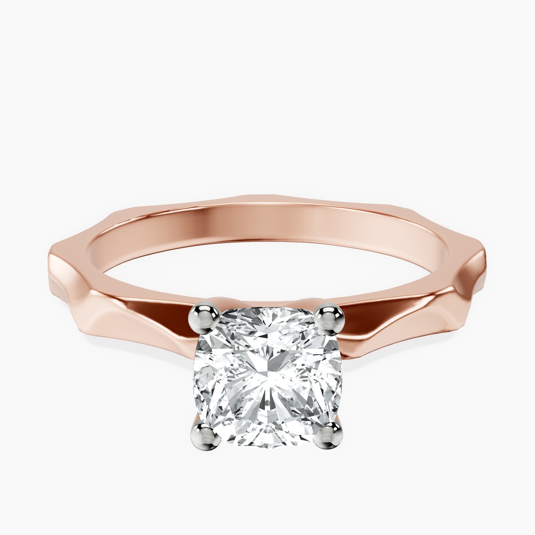 1.02 ct. cushion Magnolia Solitaire Ring in 18kt rose gold rtr top