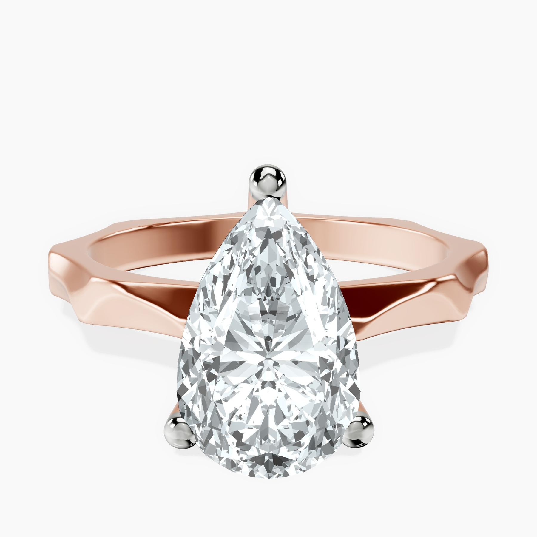 2.59 ct. pear Magnolia Solitaire Ring in 10kt rose gold rtr top