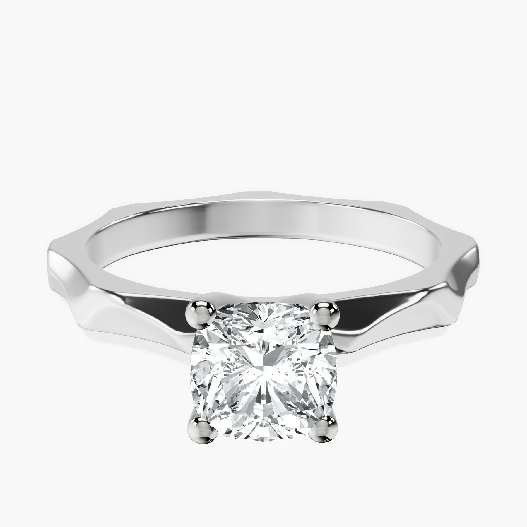 1.49 ct. cushion Magnolia Solitaire Ring in 10kt white gold rtr top