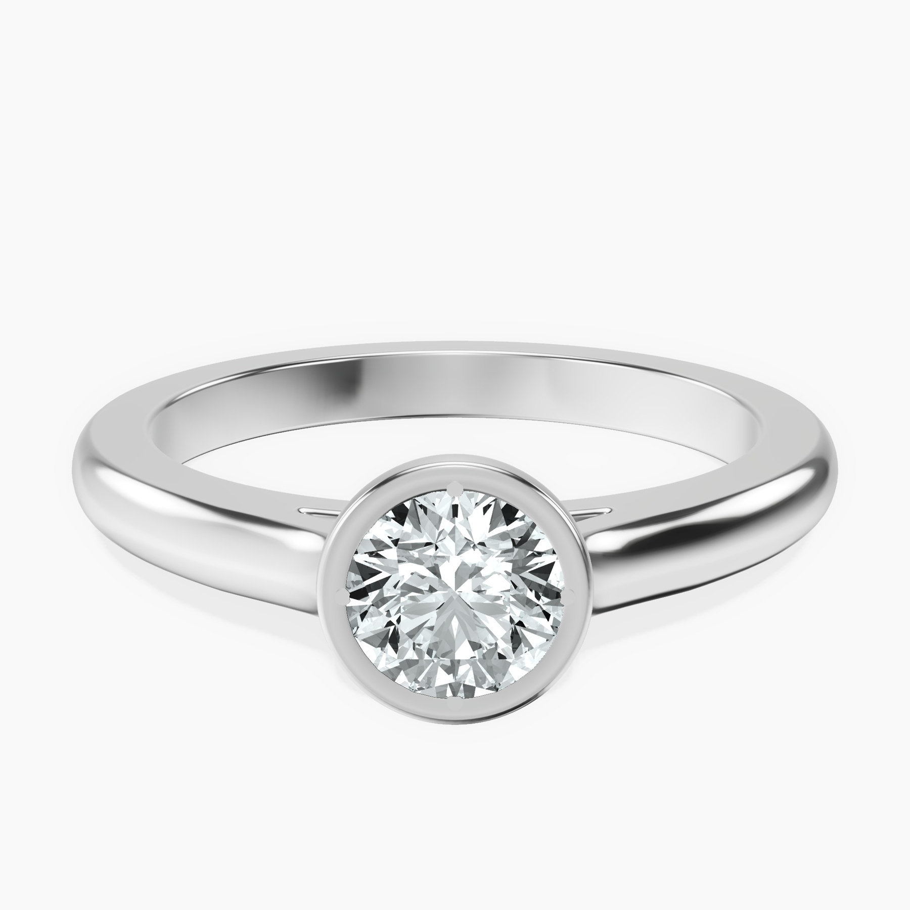 10kt White Gold Calliope Bezel Floating Solitaire Lab Diamond Ring front image