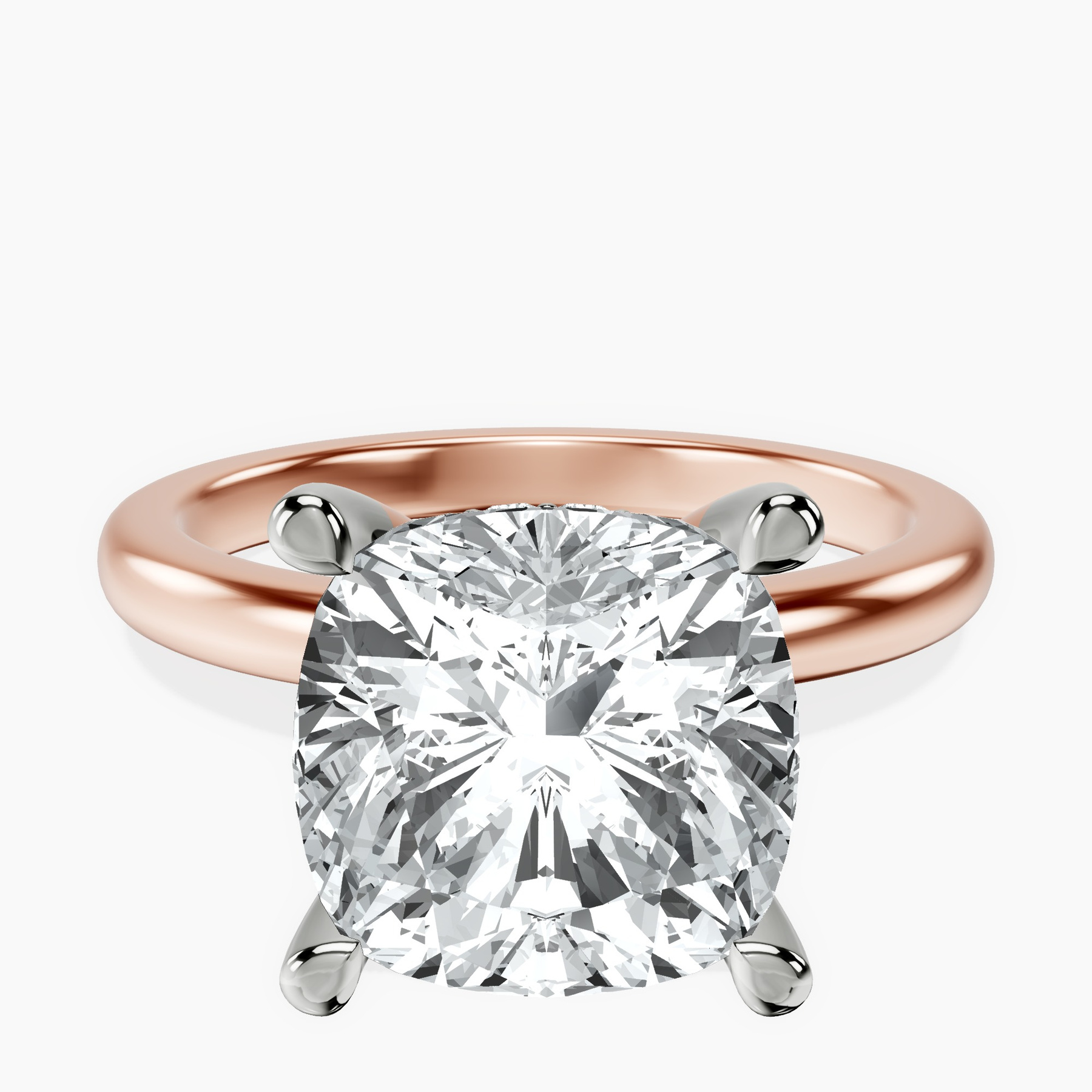 14kt Rose Gold Mildred Hidden Halo Solitaire Lab Diamond Ring front image
