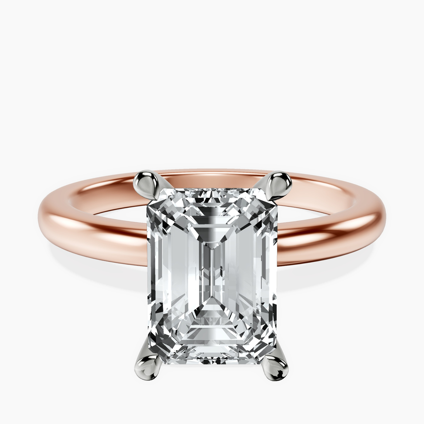 14kt Rose Gold Mildred Hidden Halo Solitaire Lab Diamond Ring front image
