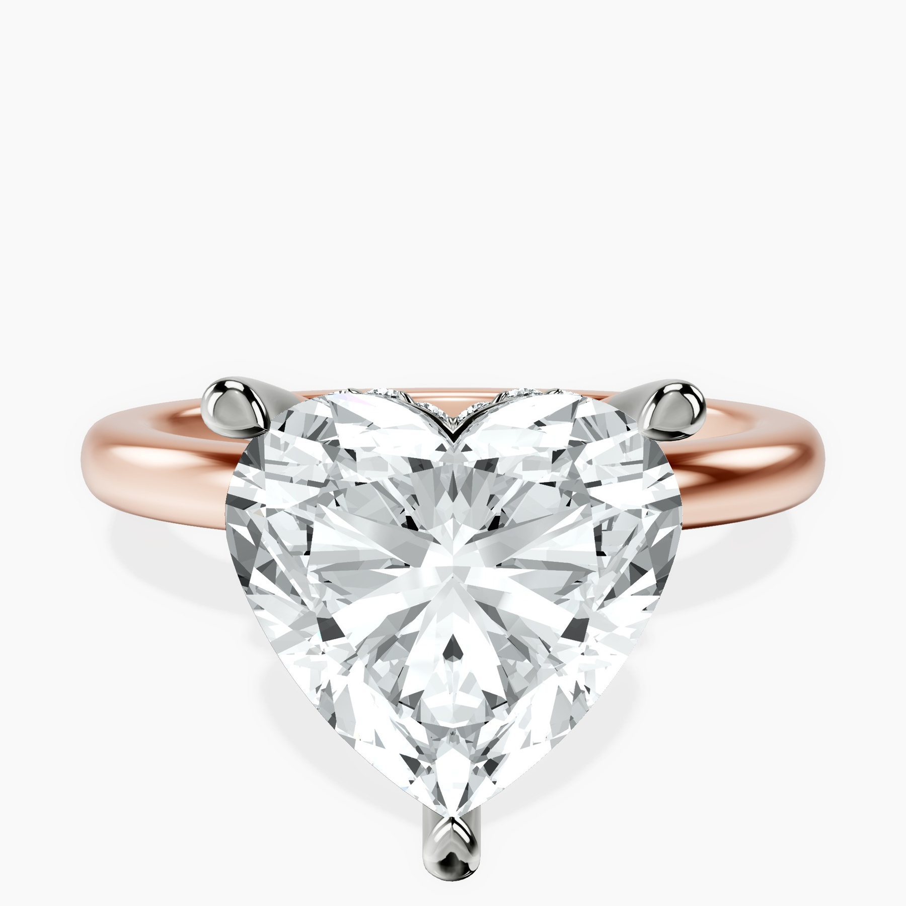 10kt Rose Gold Mildred Hidden Halo Solitaire Lab Diamond Ring front image