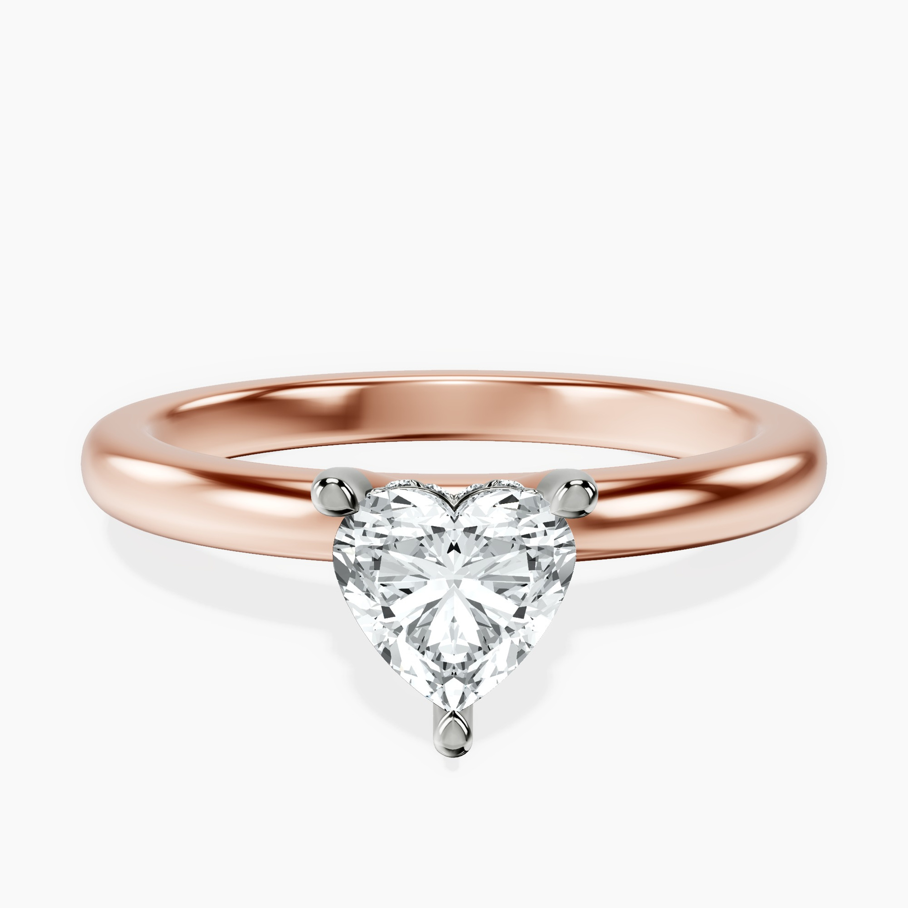 14kt Rose Gold Mildred Hidden Halo Solitaire Lab Diamond Ring front image