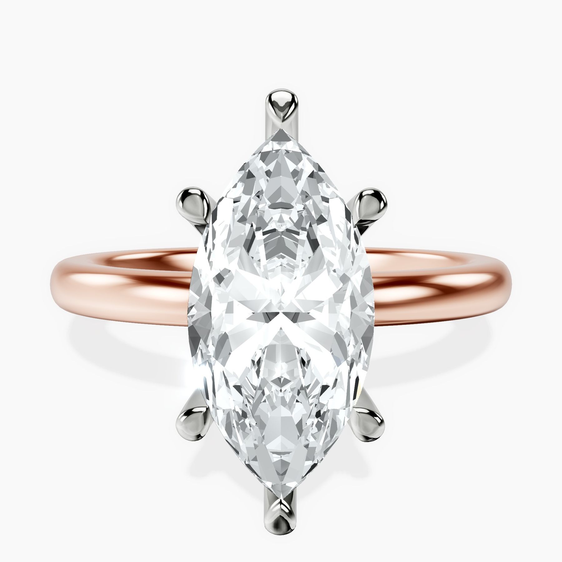 2.73 ct. marquise Mildred Solitaire Ring in 14kt rose gold rtr top