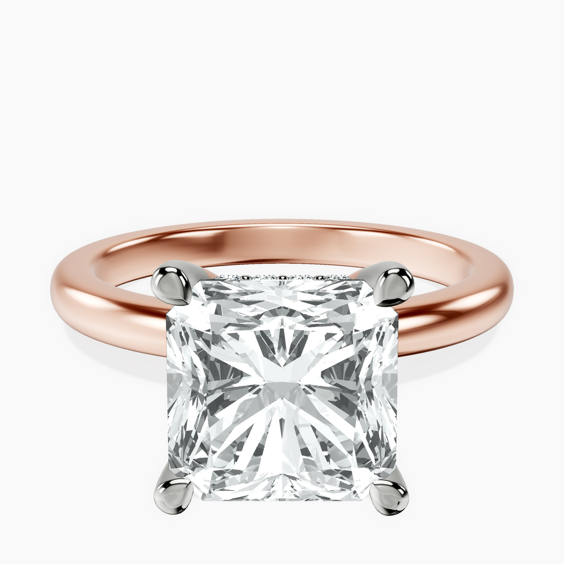 10kt Rose Gold Mildred Hidden Halo Solitaire Lab Diamond Ring front image