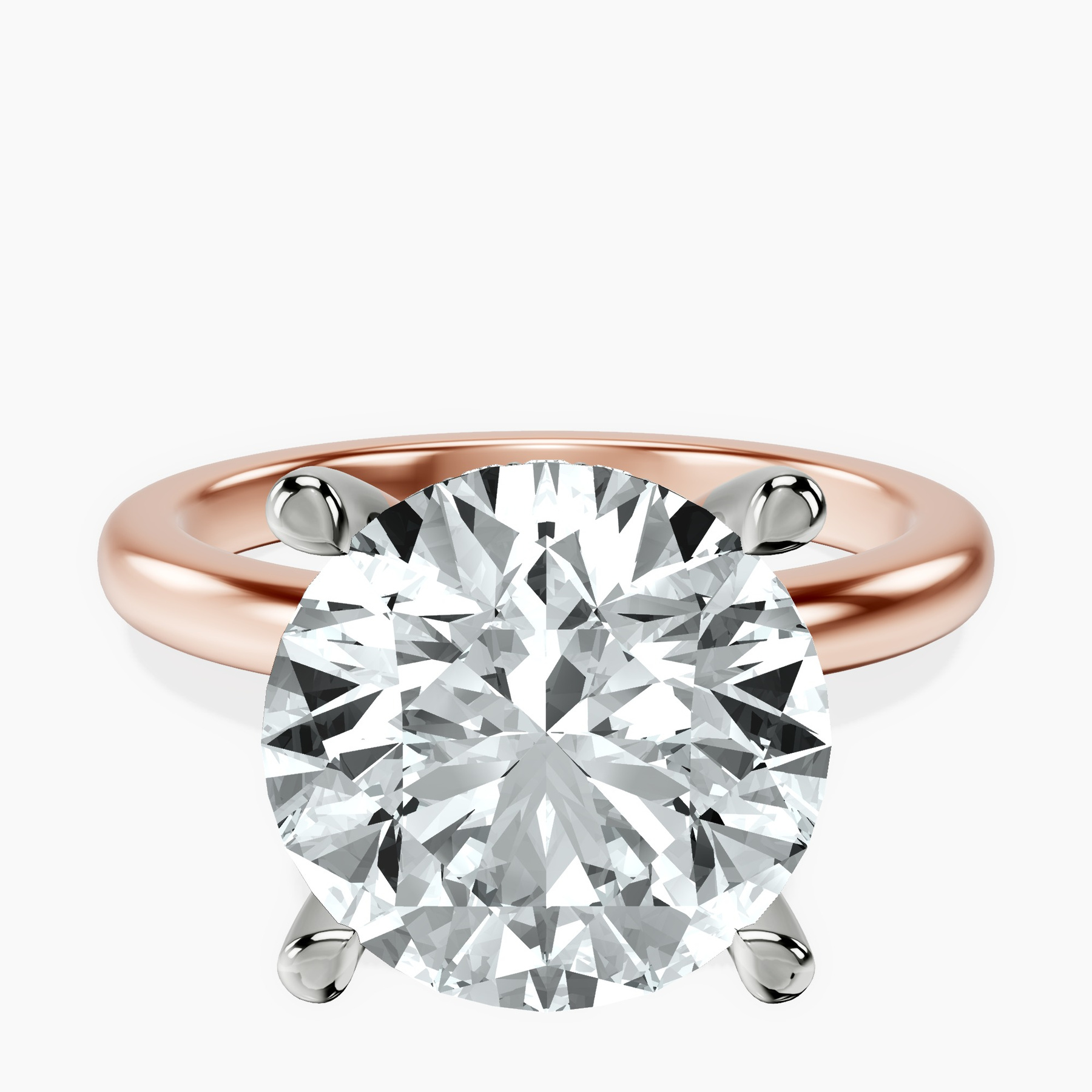 14kt Rose Gold Mildred Hidden Halo Solitaire Lab Diamond Ring front image