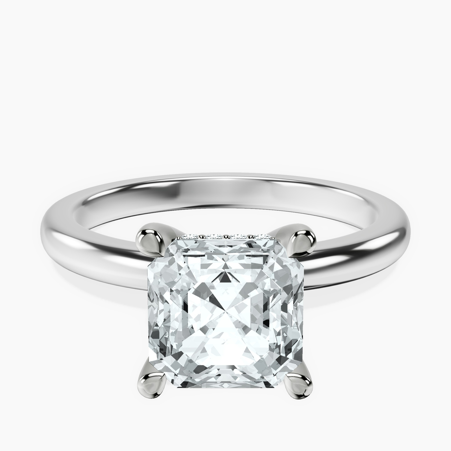 Platinum Mildred Hidden Halo Solitaire Lab Diamond Ring front image