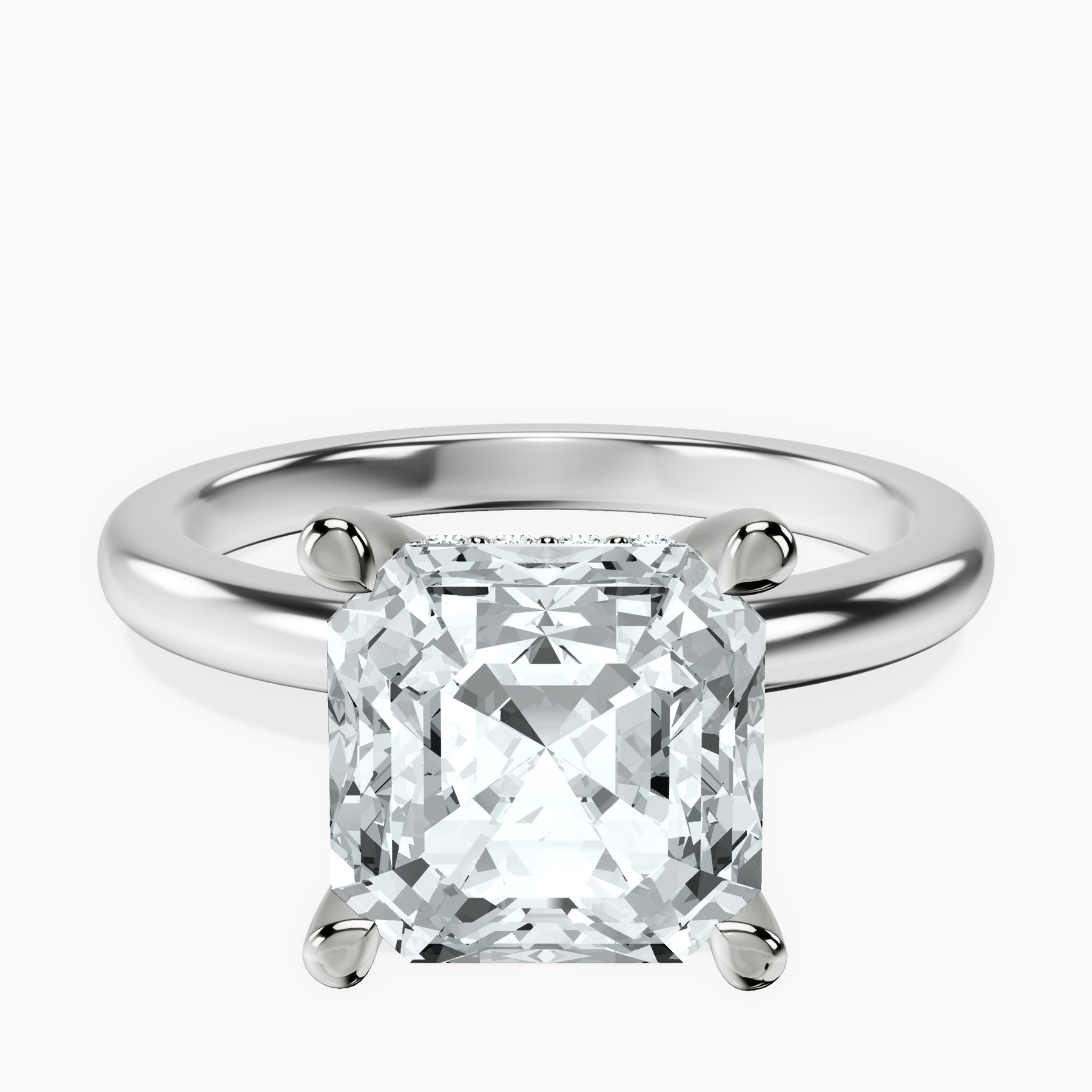 Platinum Mildred Hidden Halo Solitaire Lab Diamond Ring front image