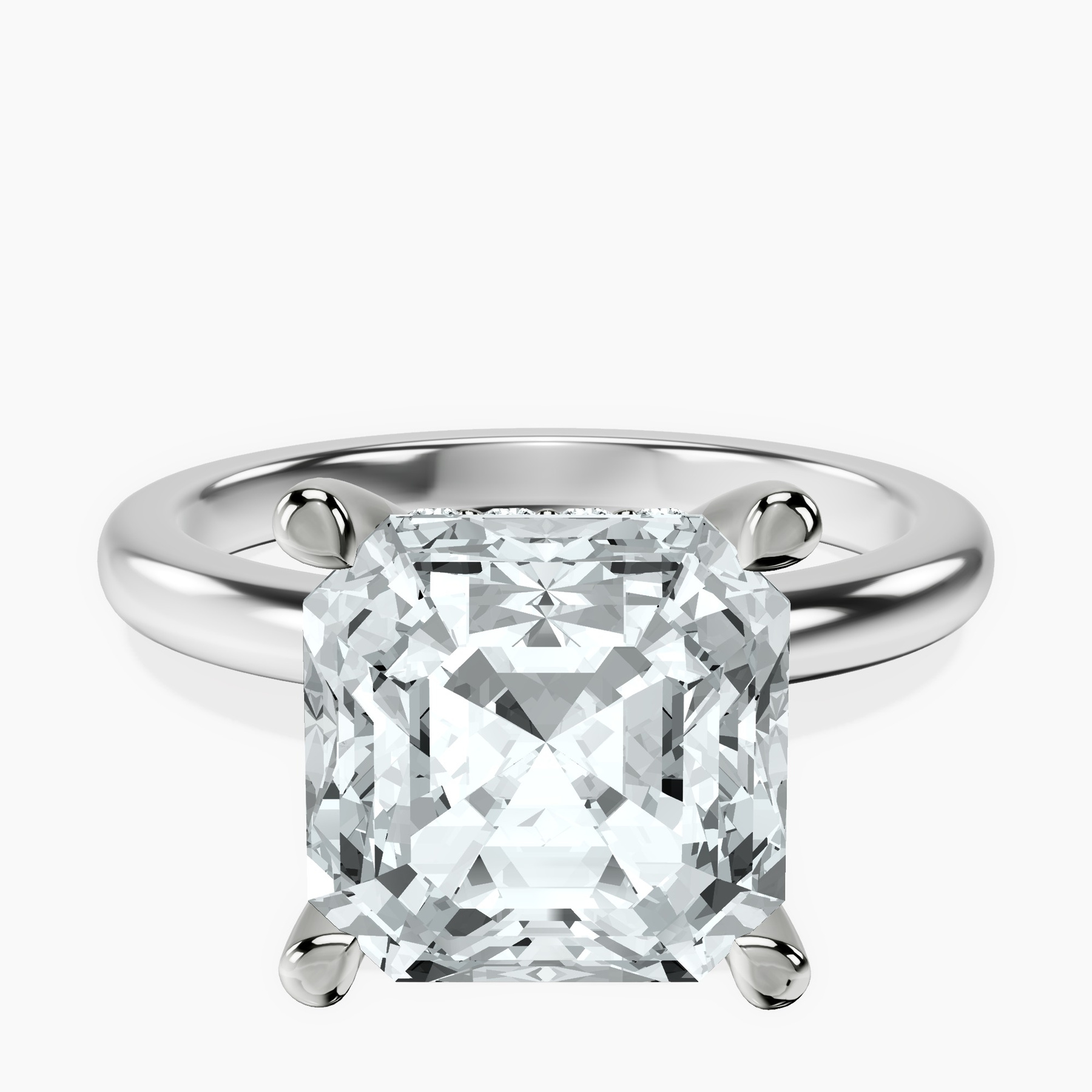 Platinum Mildred Hidden Halo Solitaire Lab Diamond Ring front image