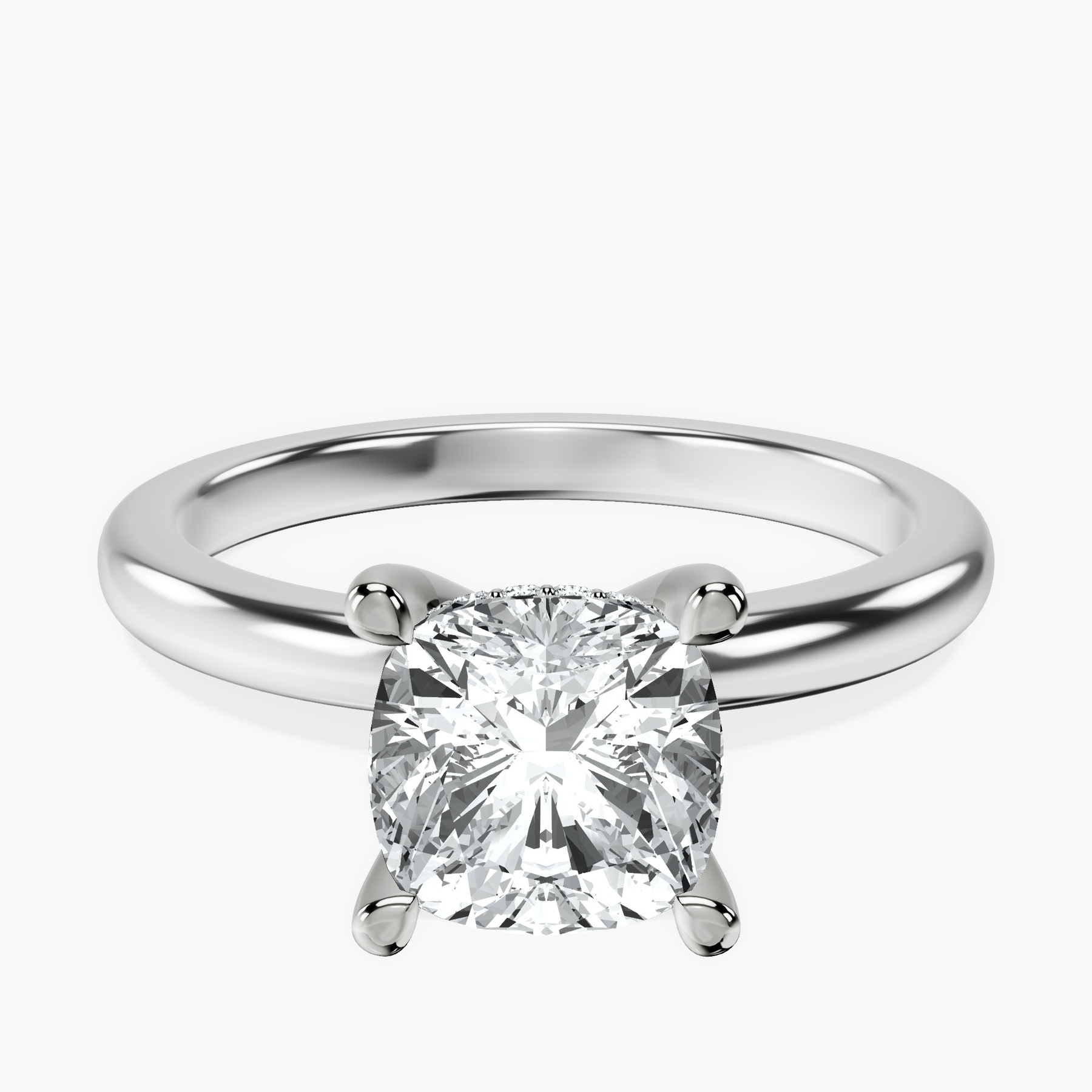 Platinum Mildred Hidden Halo Solitaire Lab Diamond Ring front image