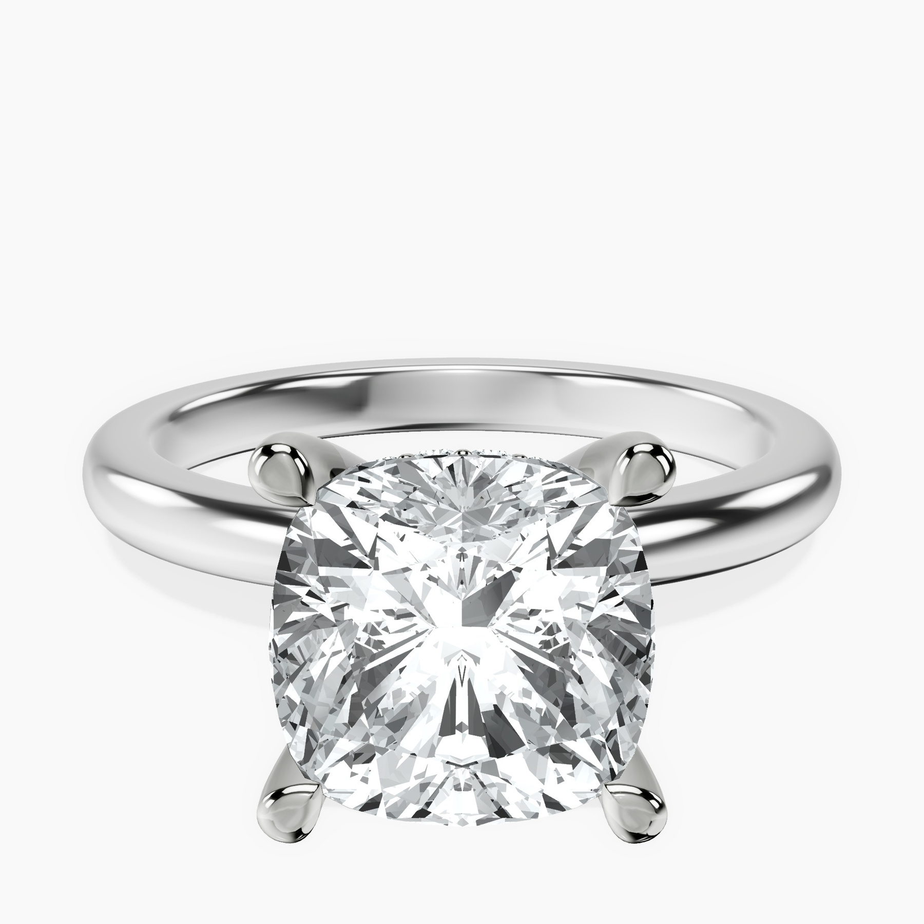 Platinum Mildred Hidden Halo Solitaire Lab Diamond Ring front image