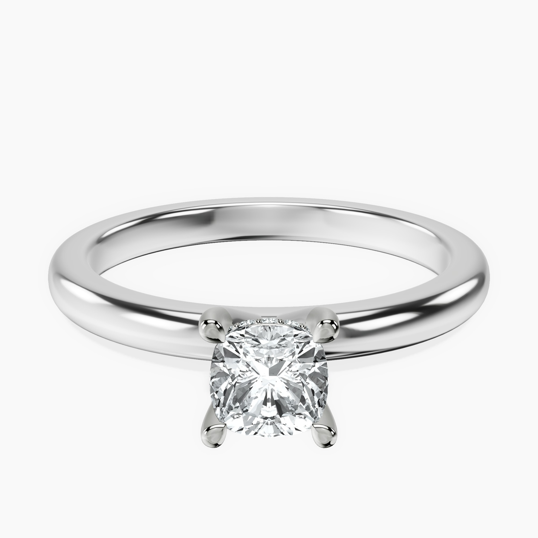 Platinum Mildred Hidden Halo Solitaire Lab Diamond Ring front image