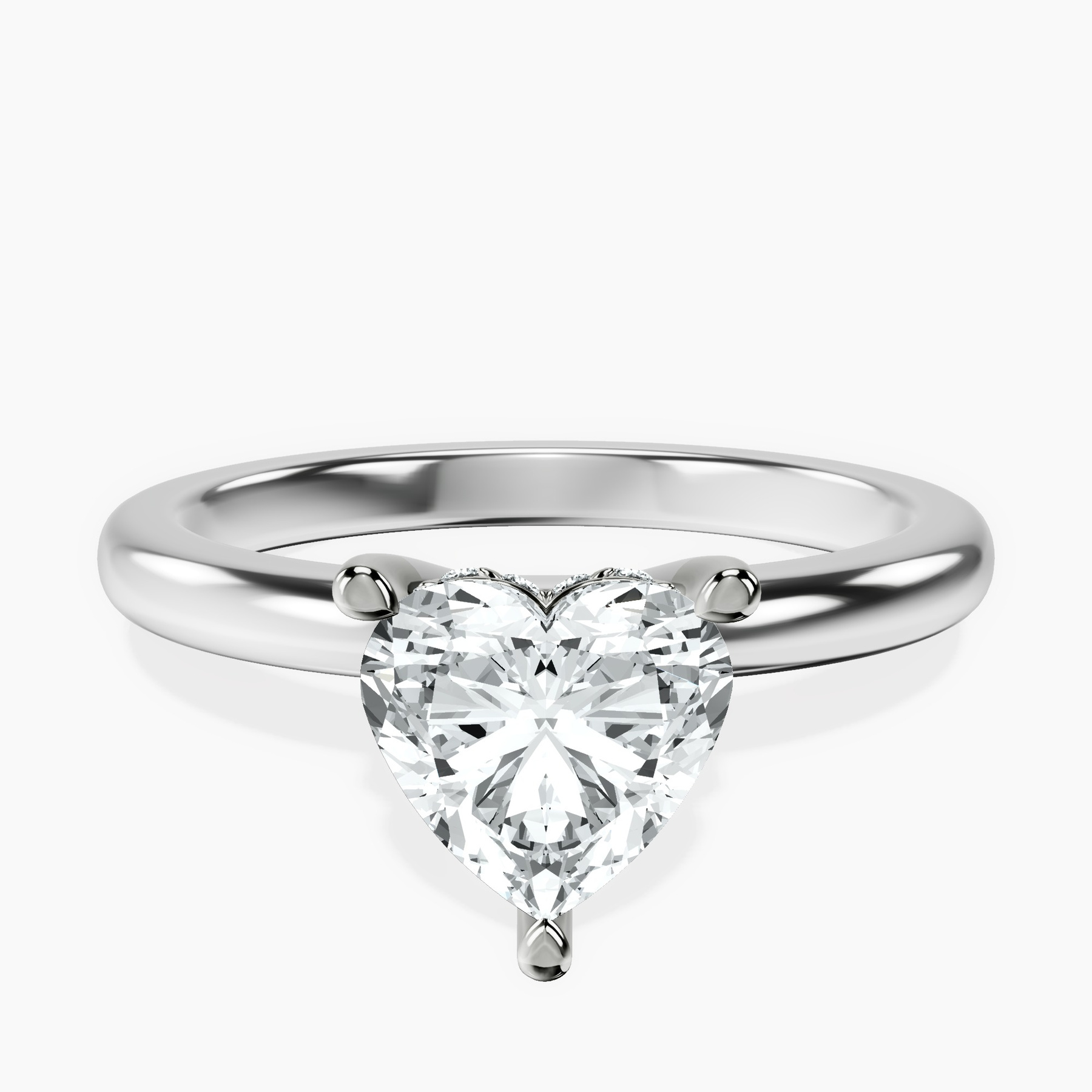 Platinum Mildred Hidden Halo Solitaire Lab Diamond Ring front image