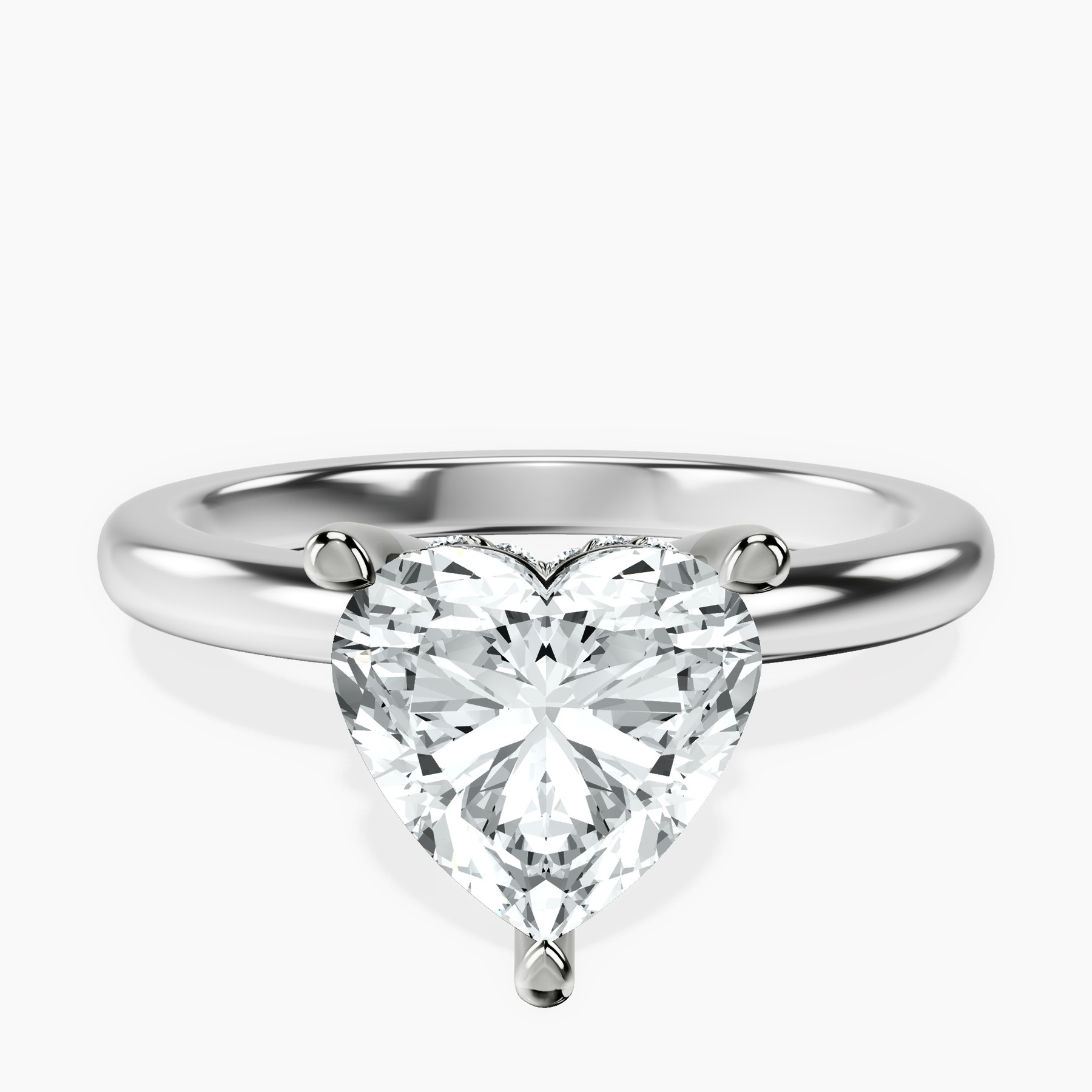 Platinum Mildred Hidden Halo Solitaire Lab Diamond Ring front image