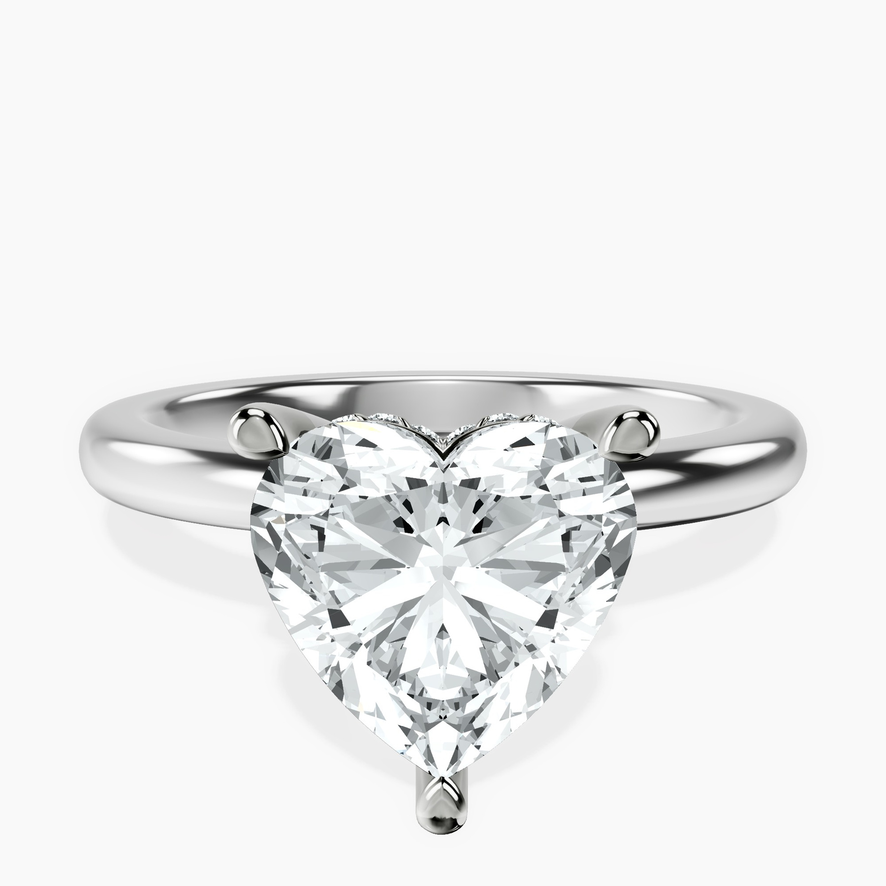 Platinum Mildred Hidden Halo Solitaire Lab Diamond Ring front image